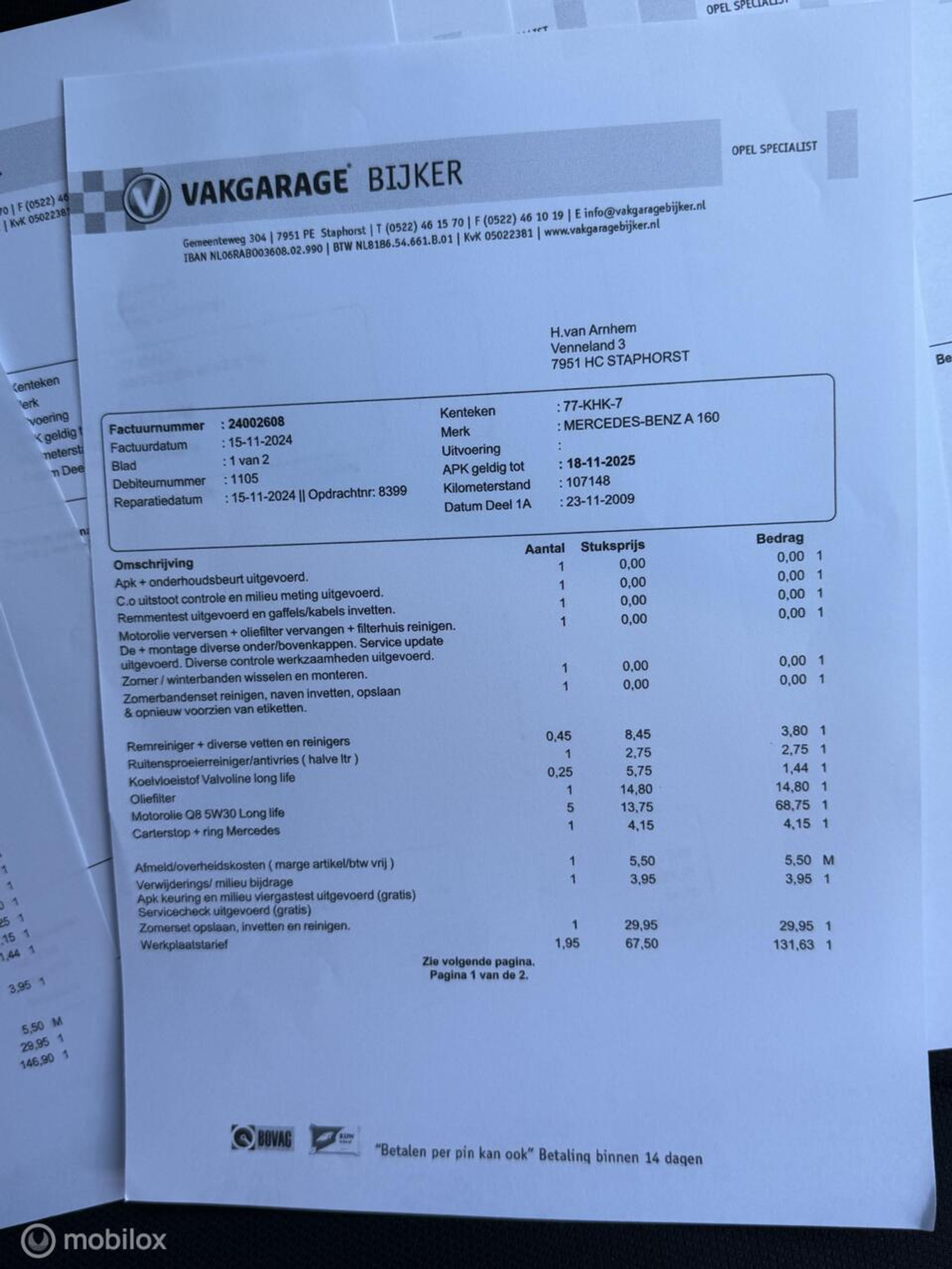 Foto van Mercedes-Benz A 160