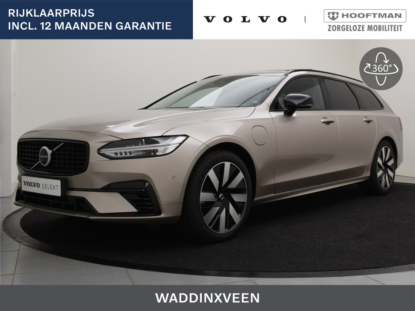 Volvo V90 T6 PLUG-IN HYBRID PLUS DARK SCHUIFDAK 360GR CAM 19INCH HARMAN KA 2025 - voorkant