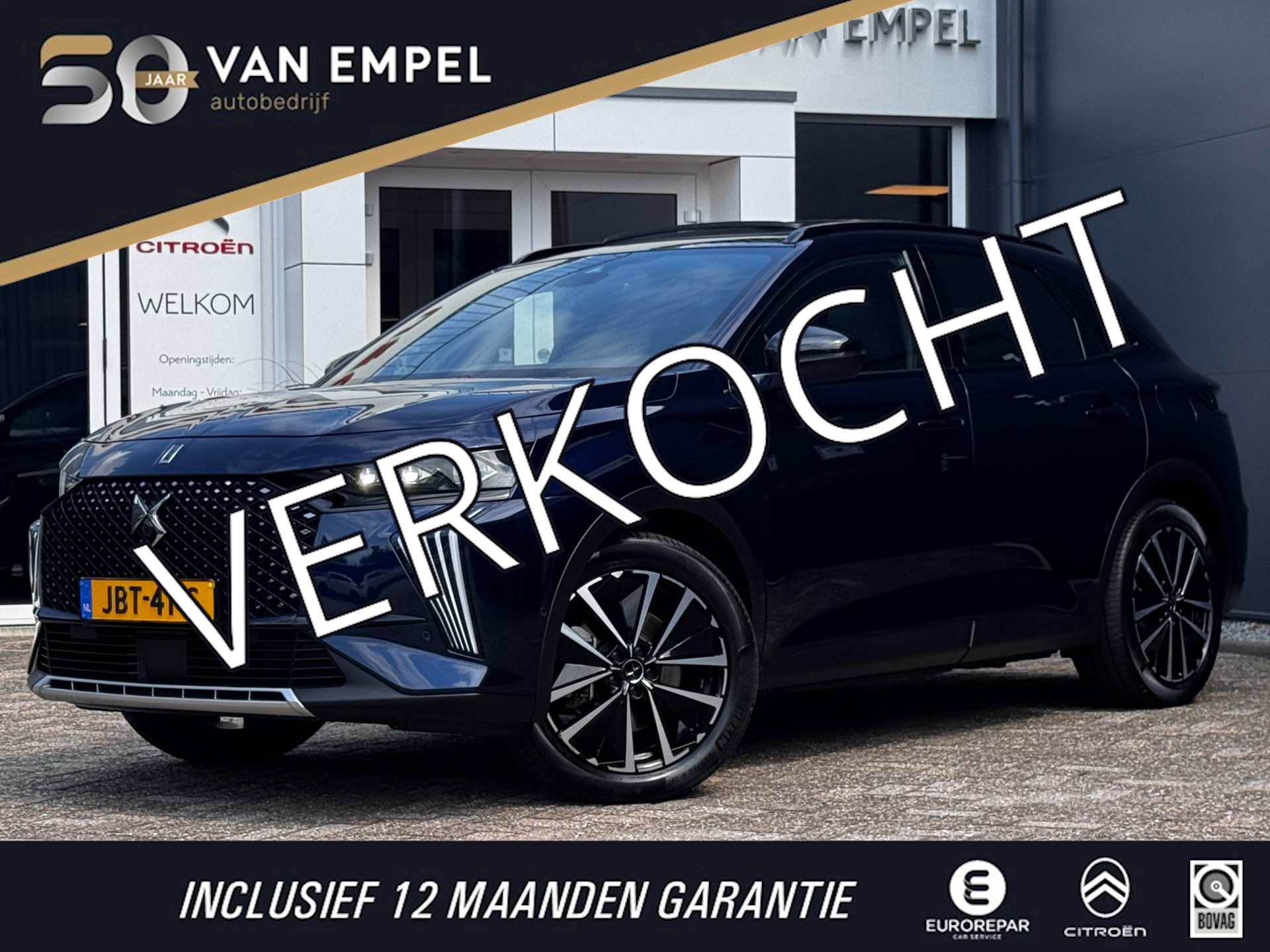 DS Ds7 1.6 PHEV 300 4x4 Pallas | 100% SOH | Panoramadak | Leder + Memory | NL-Auto | Focal Sound | 360 Camera 2025 - voorkant