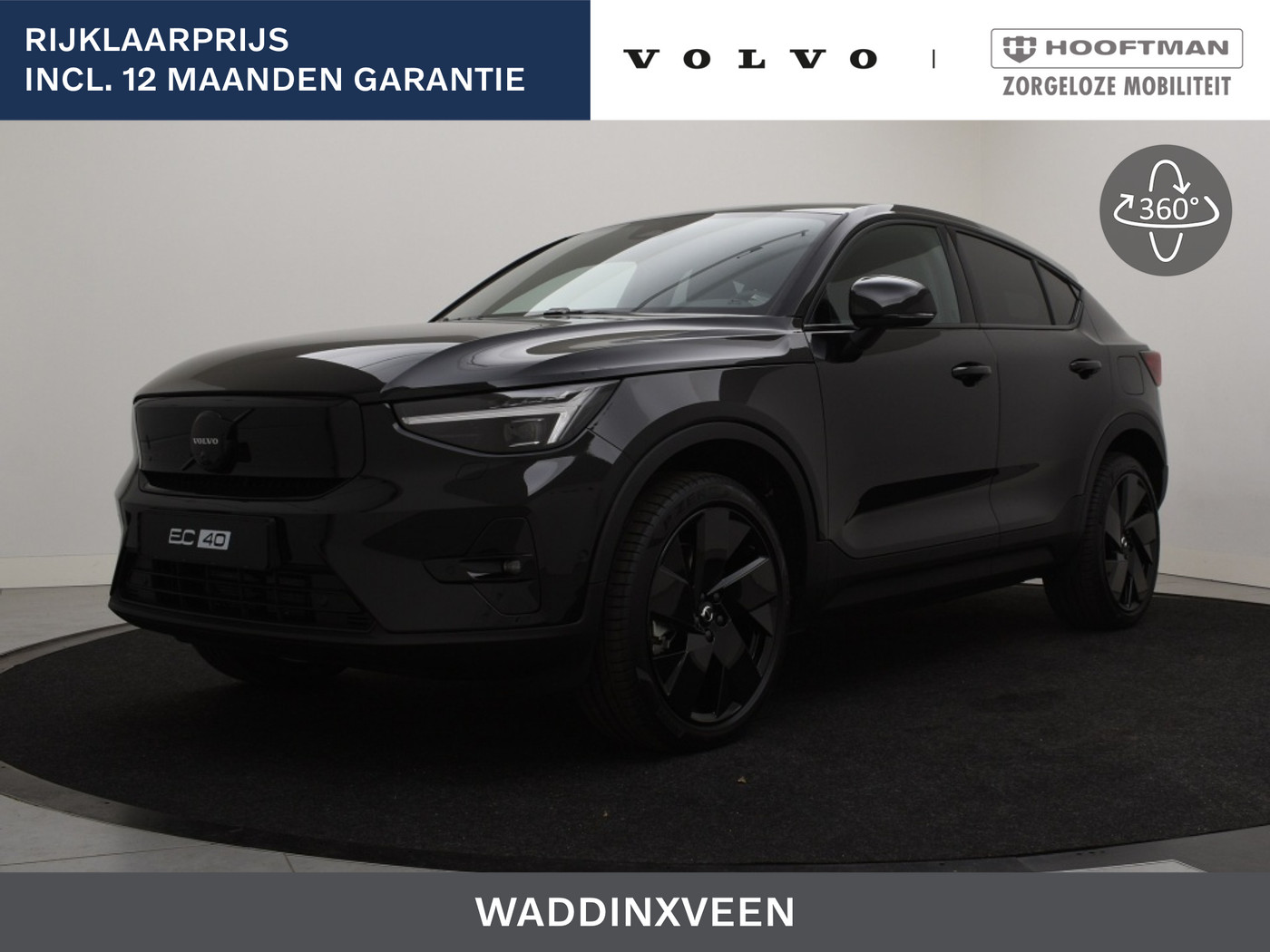 Volvo Ec40 EXTENDED RANGE BLACK EDITION PLUS 20INCH 360GR CAM PIXEL-LED 2025 - voorkant
