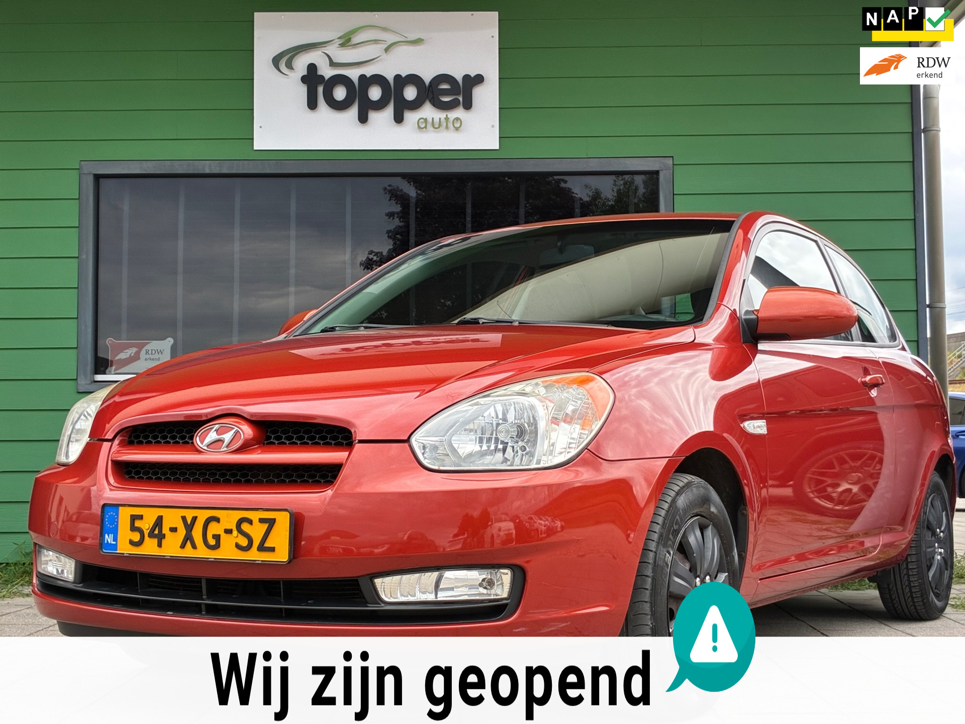 Hyundai Accent 1.4i Dynamic First Edition|1e Eigenaar|Airco|Elektr.ramen|Trekhaak|Nieuwe APK|NAP| 2007 - voorkant