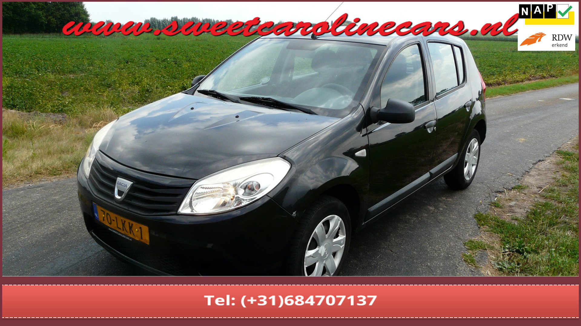 Dacia Sandero 1.2 Ambiance,Airco,Elec.pakket,Trekhaak! 2010 - voorkant