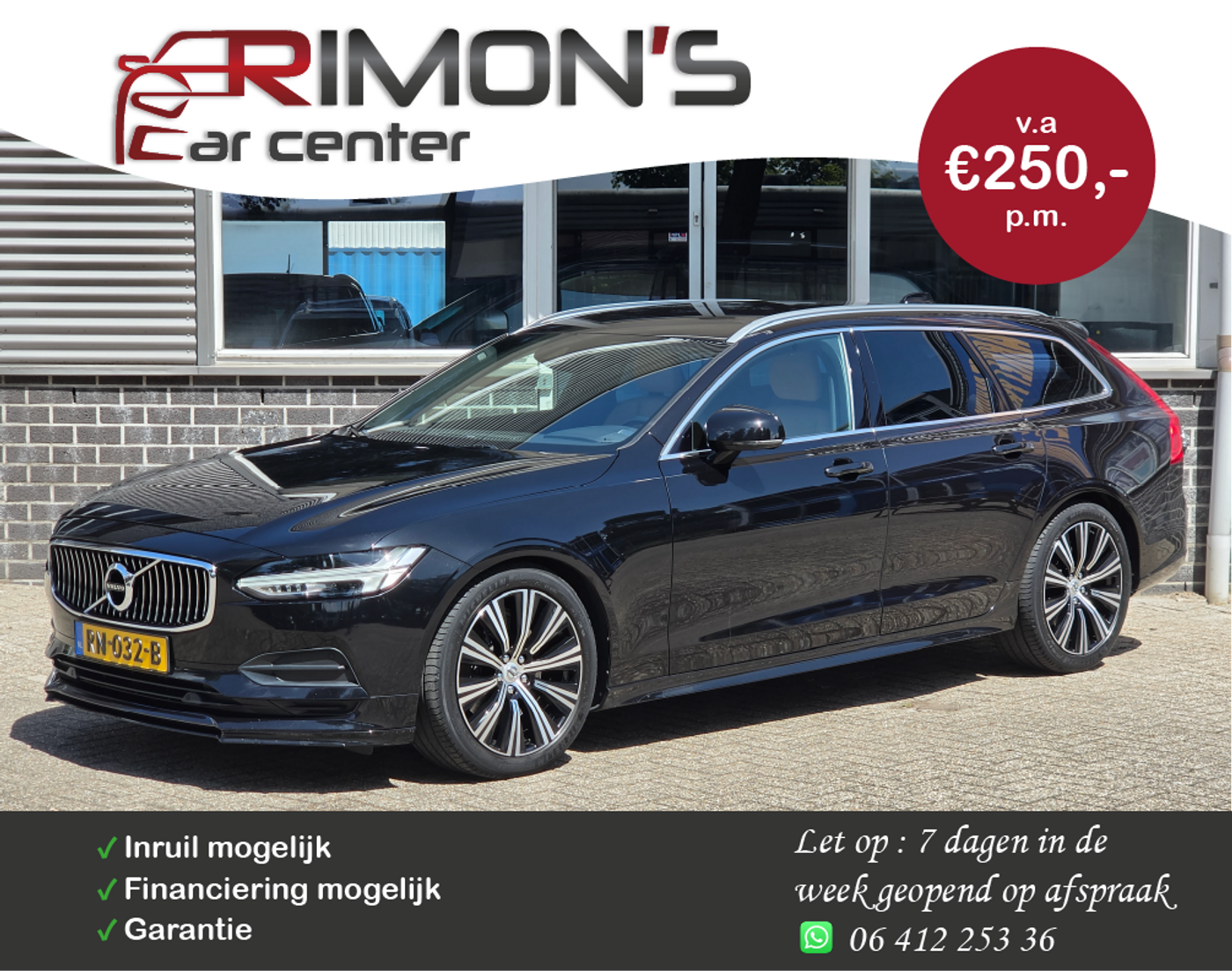 Volvo V90 2.0 T5 90th Anniversary Edition Dealer Onderhouden 2017 - voorkant
