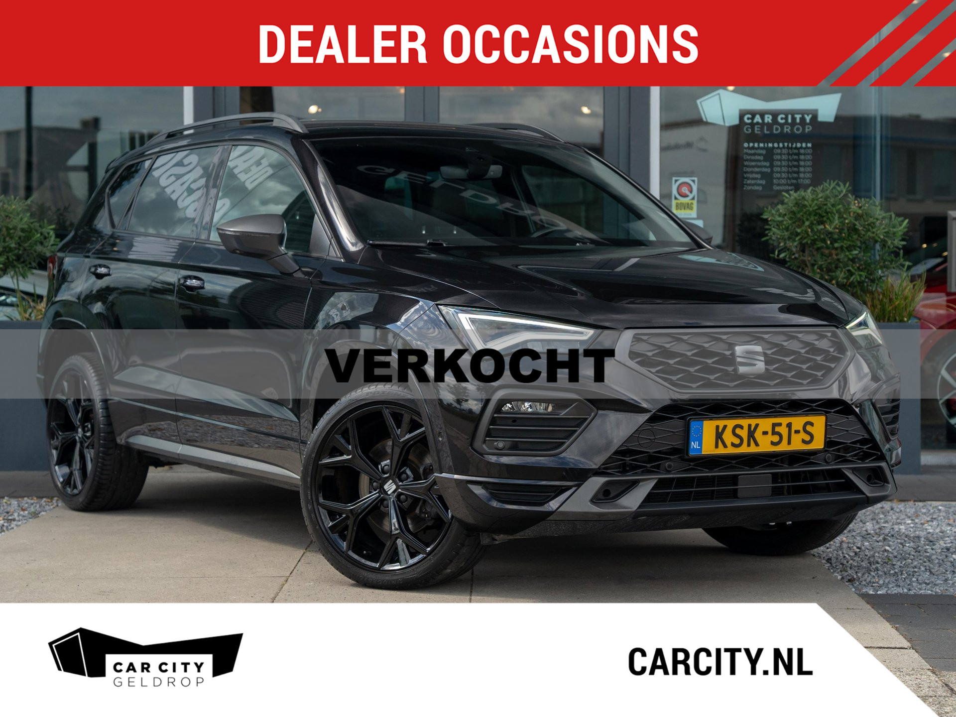 Seat Ateca 1.5 TSI 150PK FR / Black Style / Trekhaak / Adaptive Cruise / Keyless 2022 - voorkant