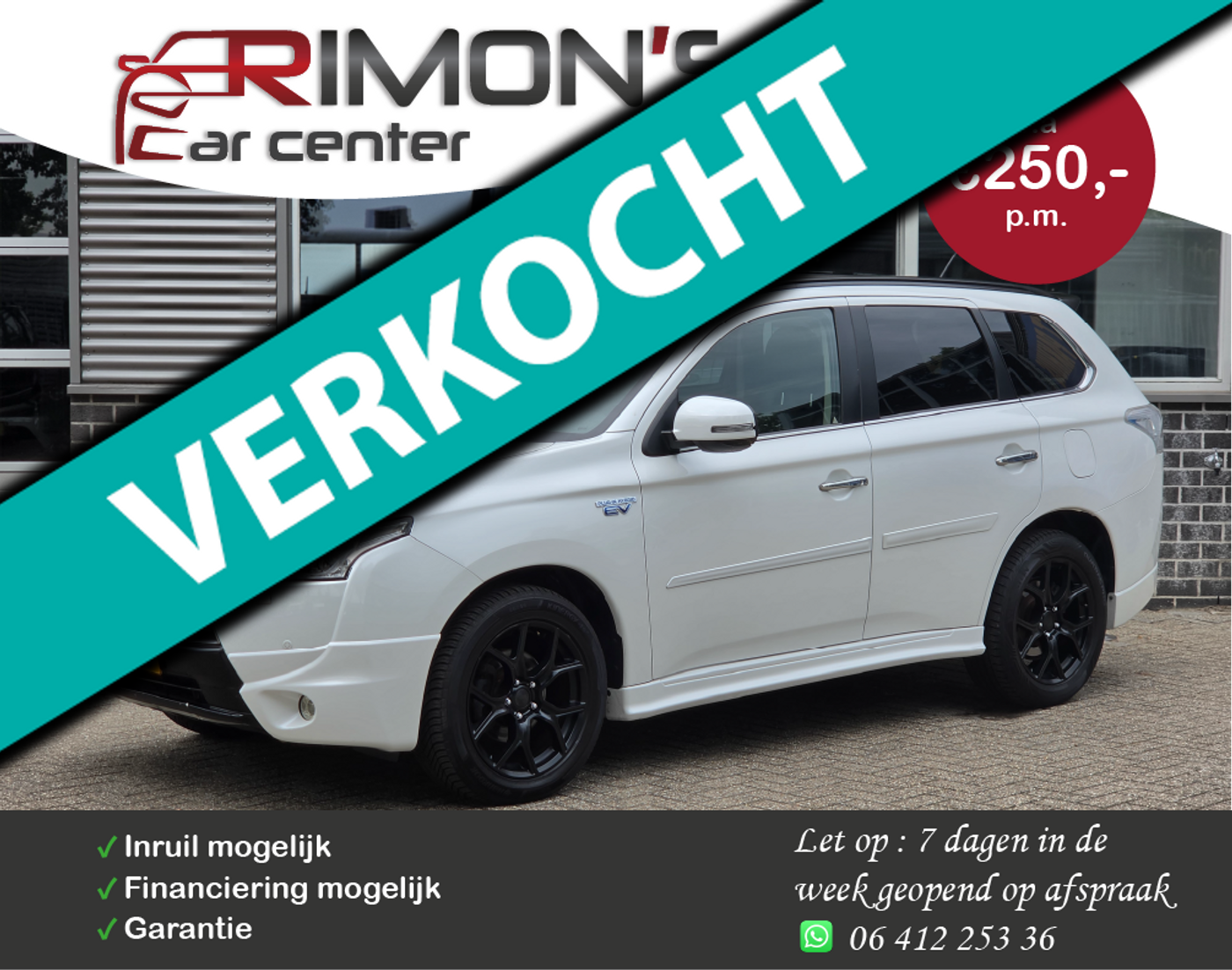 Mitsubishi Mitsubishi Outlander 2.0 PHEV Instyle+ Leder Dakraam Navi Camera 2014 - voorkant