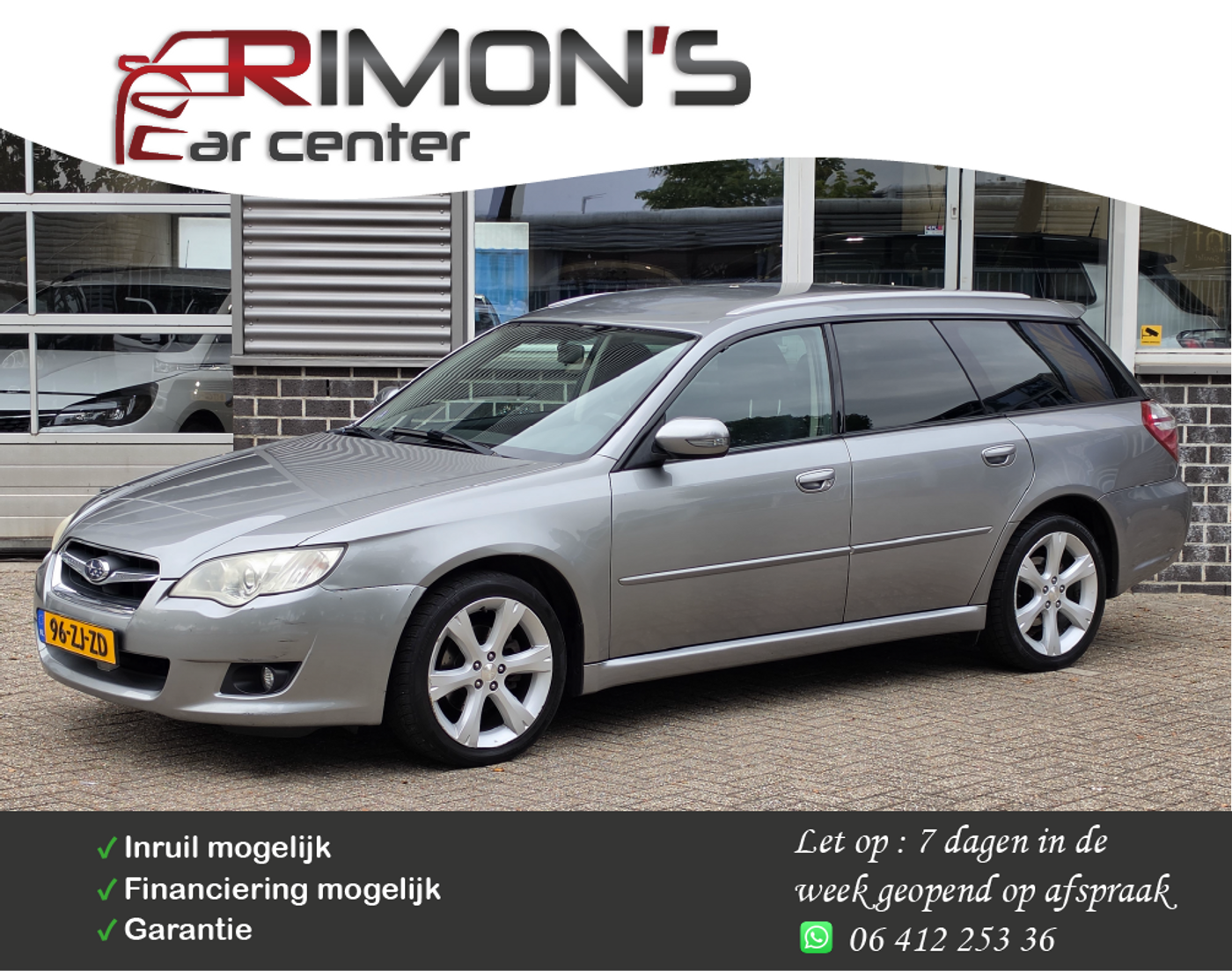 Subaru Legacy 2.0R Carplay Apk Tm 05-2027 2008 - voorkant