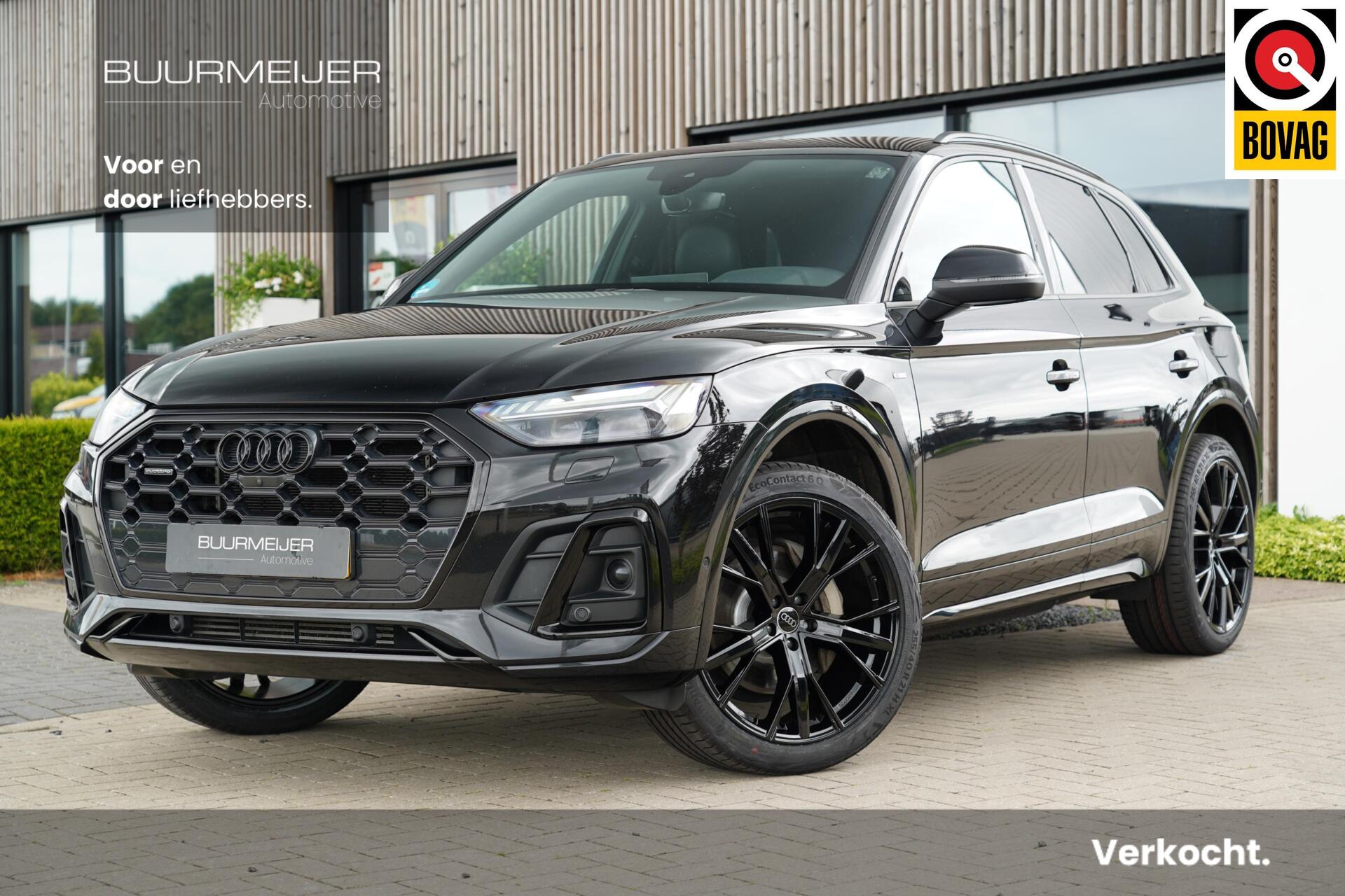 Audi Q5 50 TFSI e S edition | 21 inch | Zwart optiek | Matrix LED | Dodehoekdetectie | Adaptieve cruise control | Virtual Cockpit | 360 graden camera | Voorstoelen en achterbank verwarming | 2 x S-Line | Ambiance verlichting | 2023 - voorkant