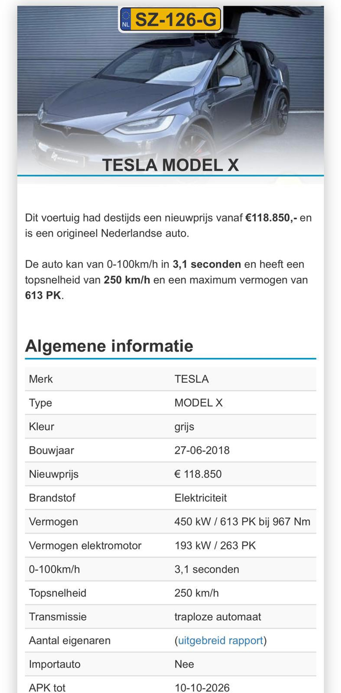 Foto van Tesla Model X