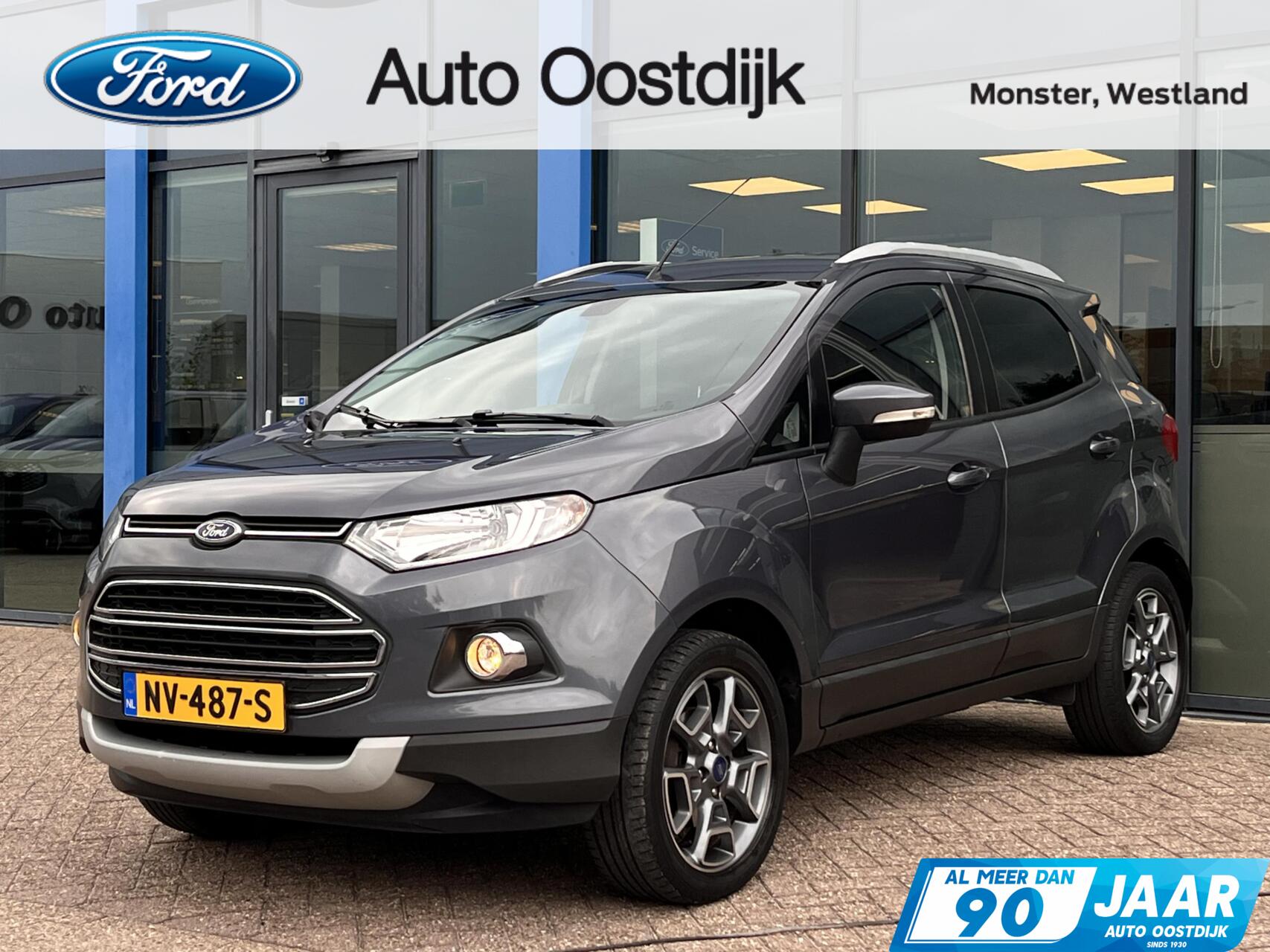 Ford Ecosport 1.0 EcoBoost Titanium 125PK !!Nieuwe Distributieriem!! Stoelverwarming Navi Parkeersensoren Voorruitverwarming Climate Cruise Control Privacy Glass *Dealer Onderhouden* 2017 - voorkant
