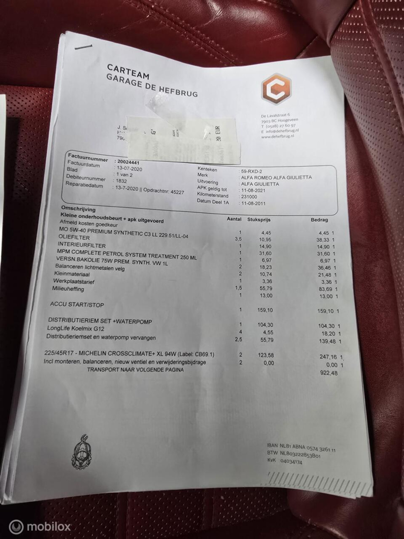 Foto van Alfa Romeo Alfa Giulietta