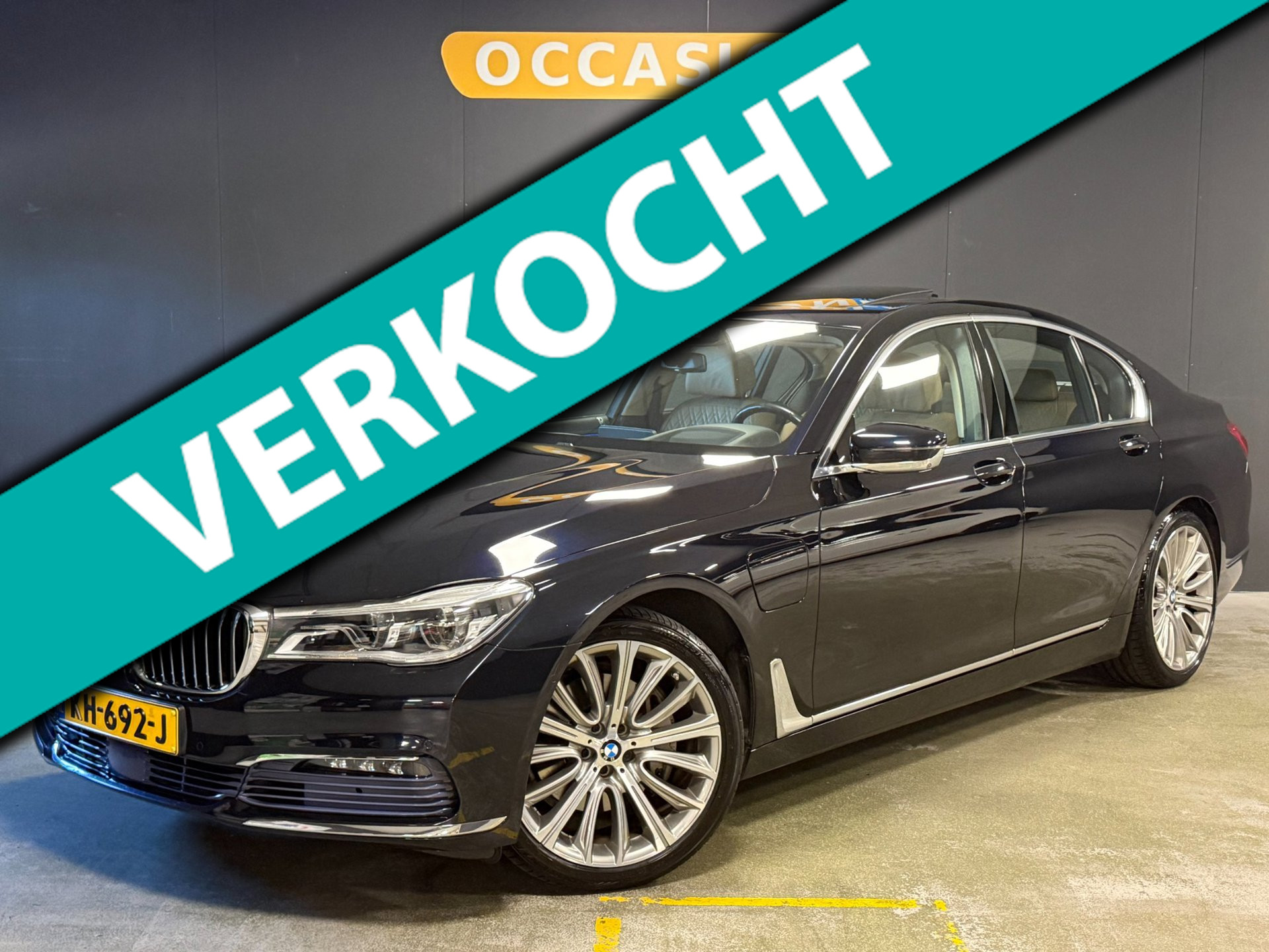 BMW 740e Iperformance 740e iPerformance High Executive|KANTELDAK|360CAM|SOFTCLOSE|KEYLESS|CARBON|LED|HUD|HARMAN|MEMORY|SFEER|LEDER|ACC|20''| 2016 - voorkant