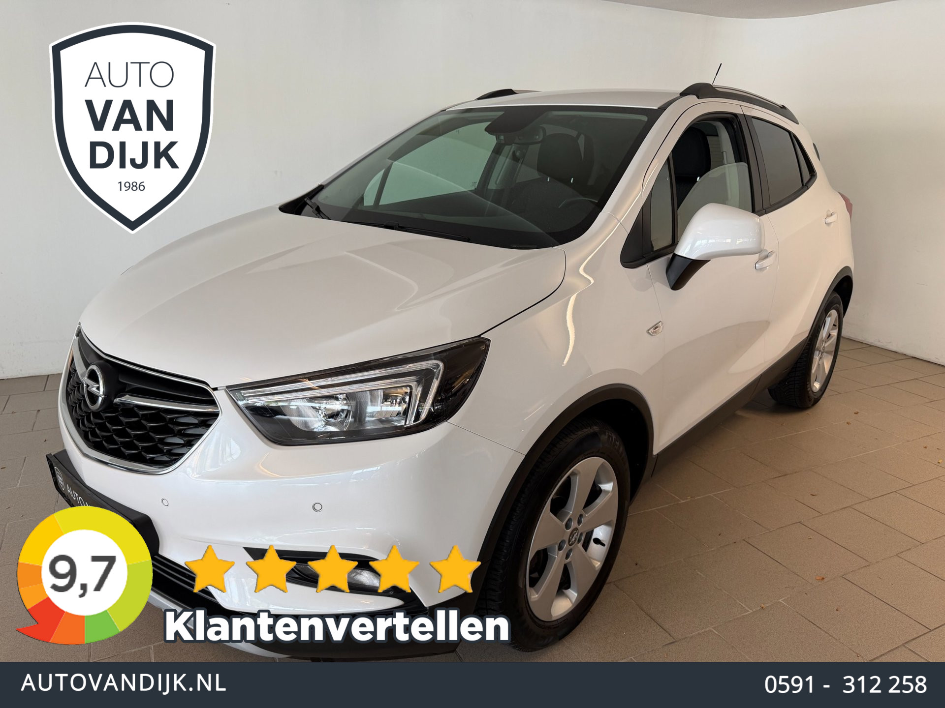 Opel Mokka X 1.4 Turbo Edition AIRCO NAVI CRUISE APPLE CARPLAY PARELMOER WIT CAMERA PDC TREKHAAK ZEER NETTE AUTO 2017 - voorkant