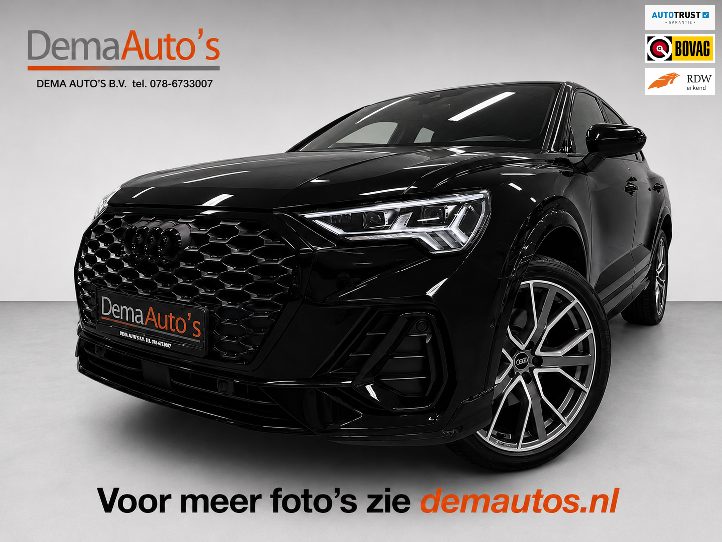 Audi Q3 Sportback 45 TFSI e 3X S-LINE BLACKLINE 20'' PANO/LEDER/SFEERVERL/E-STOELEN/SONOS/CAM/ADAPT-CR/// 2023 - voorkant