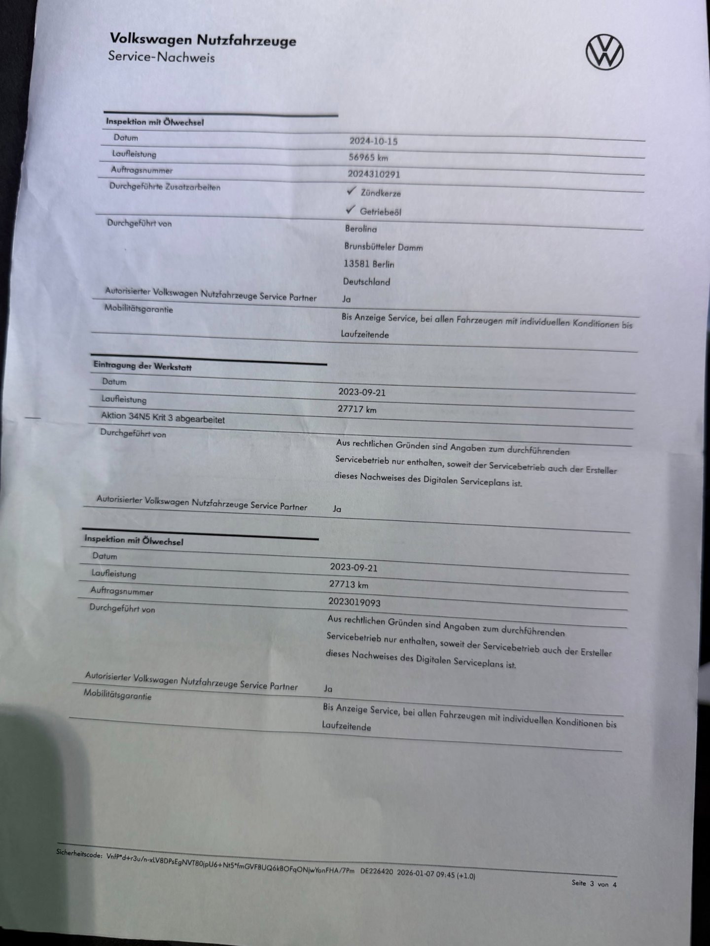 Foto van Volkswagen Multivan