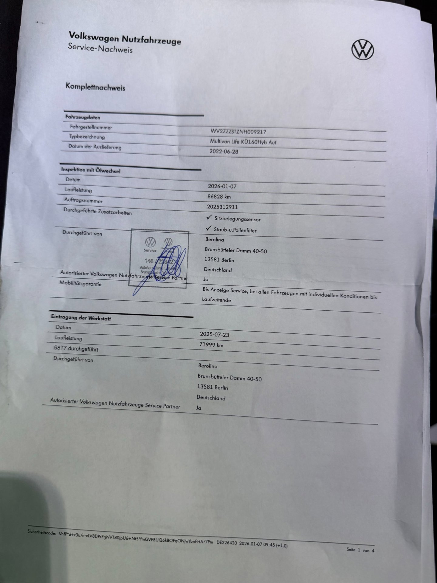 Foto van Volkswagen Multivan