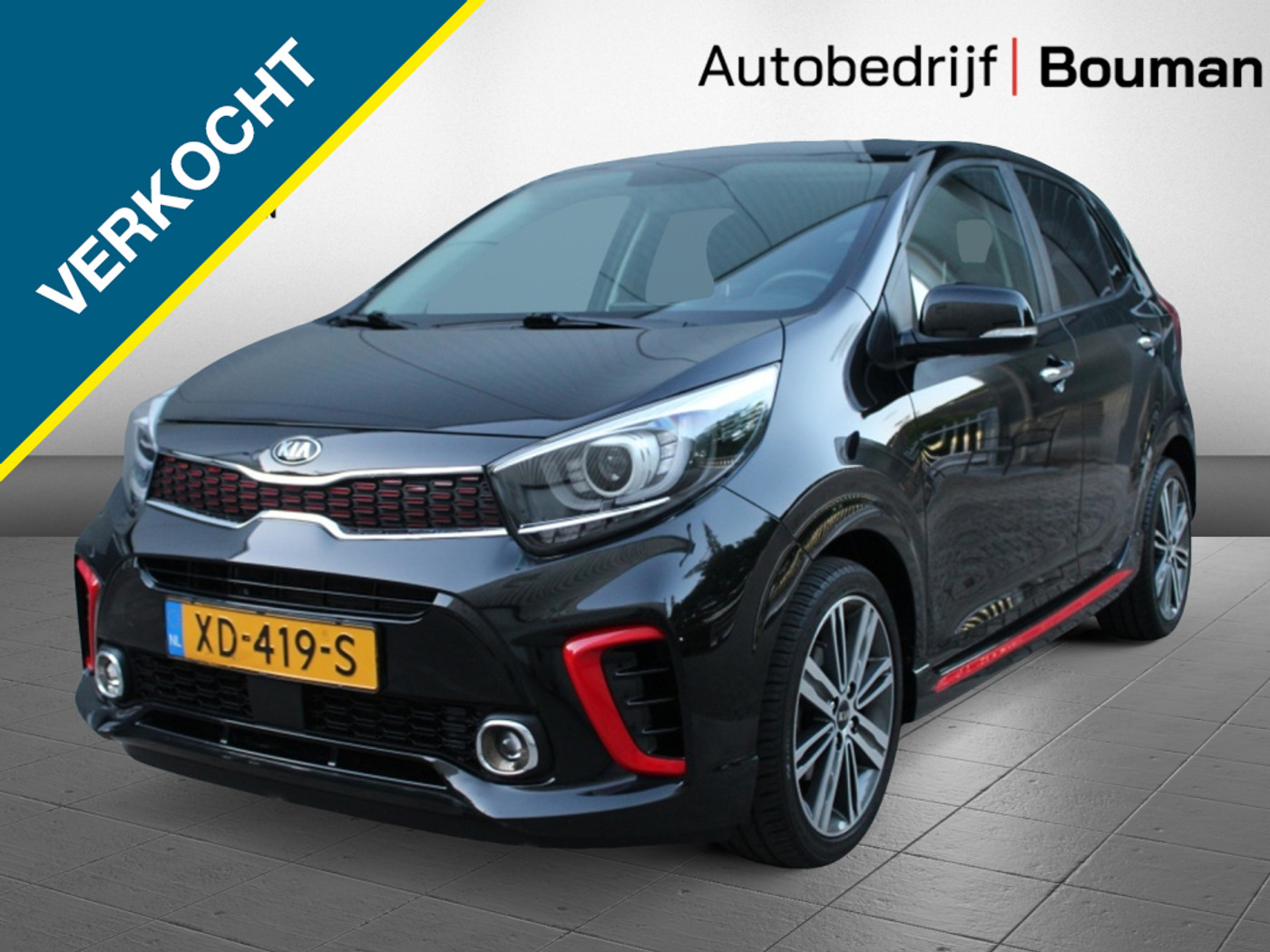Kia Picanto 1.0 T-GDI GT-Line Lage K/M stand! 100PK / Apple. Android 2018 - voorkant