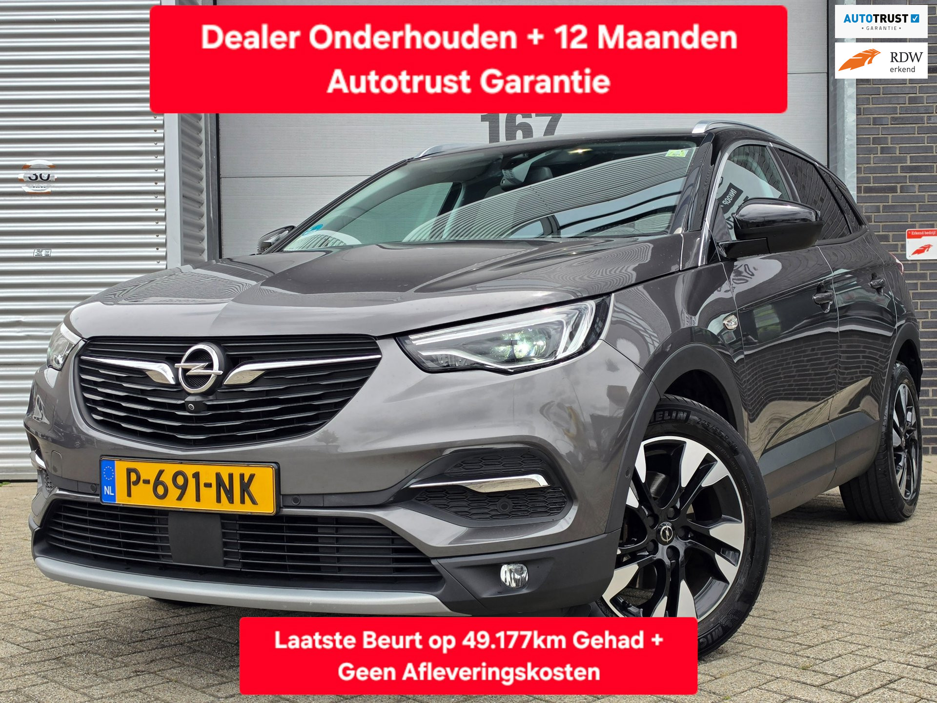 Opel Grandland X 1.2 Turbo Ultimate|Dealer Onderhouden|Stuurverwarming|Stoelverwarming|Line-Assist|Achteruitrijcamera|KeylessEntry 2021 - voorkant