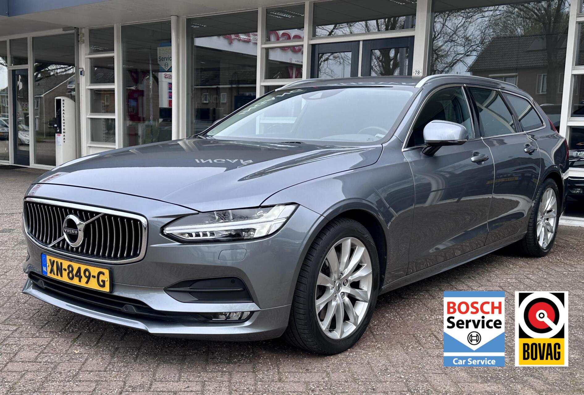 Volvo V90 2.0 T4 Leer, Memory, Auto Pilot, ACC, Carplay, LM.. 2019 - voorkant