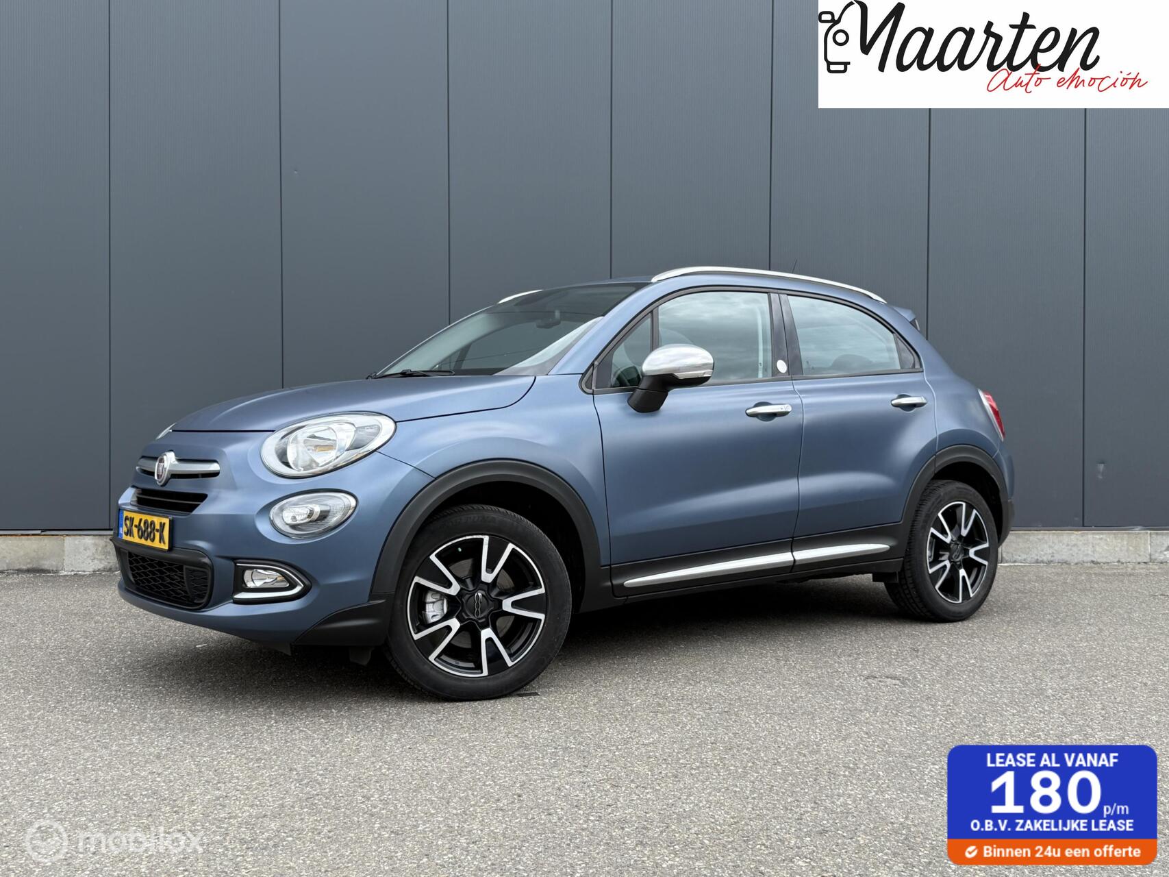 Fiat Fiat 500x automaat! matblauw Camera/Clima/Trekhaak 2018 - voorkant