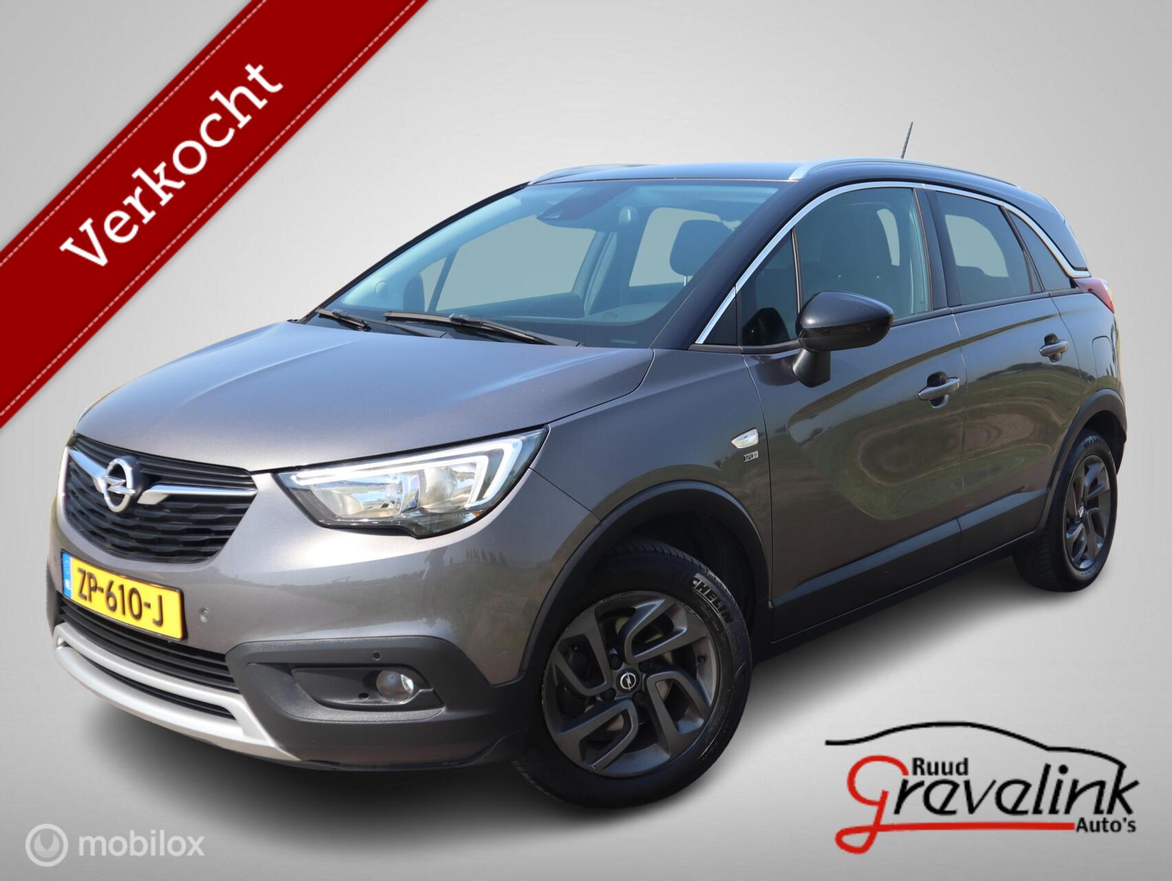 Opel Crossland X 1.2 Turbo 110 PK H6 120 Jaar Edition Zwart Dak+Spiegels Camera NaviApp DonkerGlas Pdc V+A 2019 - voorkant