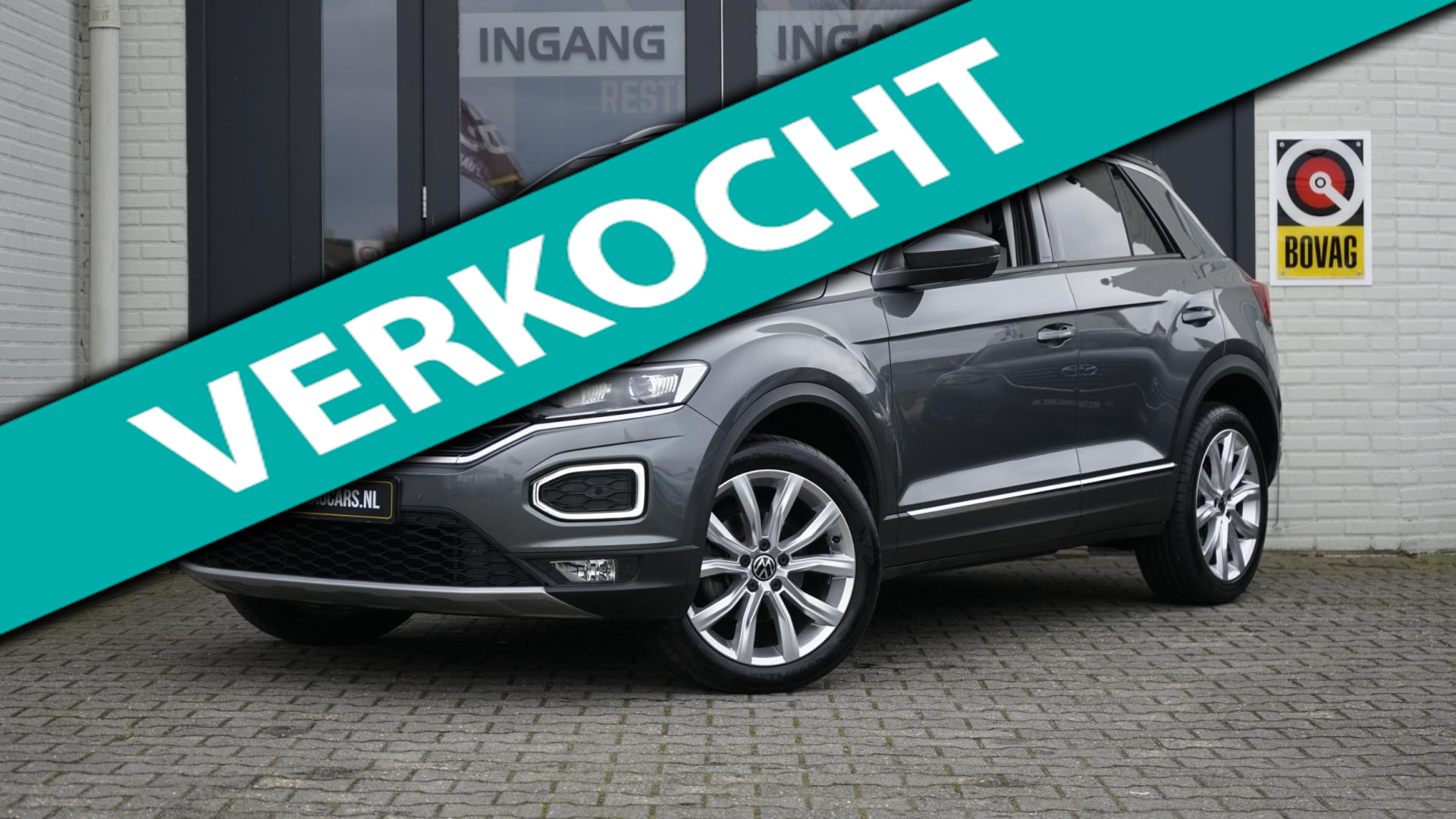 Volkswagen T-roc 1.5 TSI Sport AUTOMAAT-ACC-CAMERA-CLIMA-FULL LED-KEYLESS-NAVIGATIE-PANORAMA-VIRTUEEL-VOLLEDER-STOELVERWARMING 2020 - voorkant