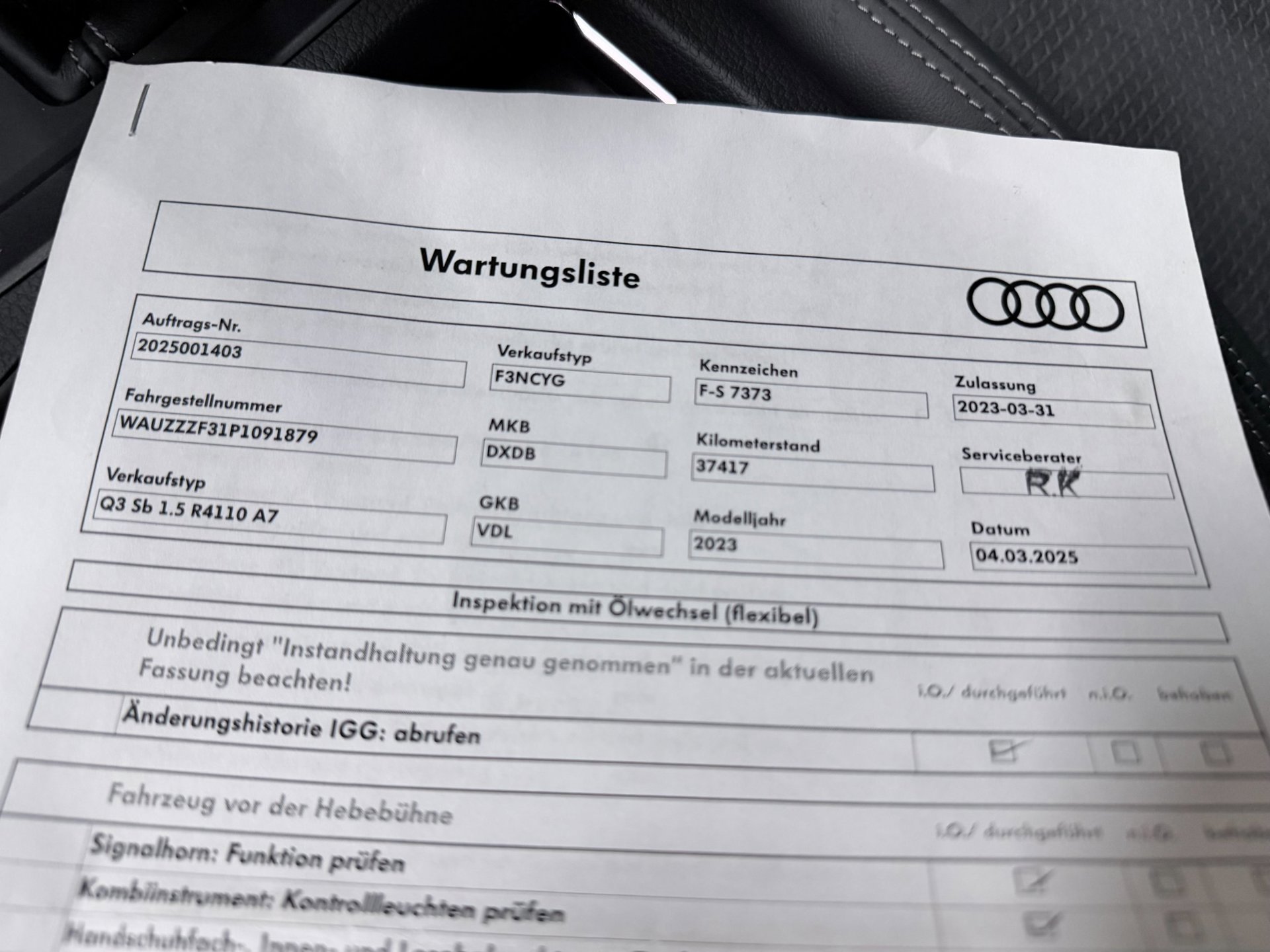Foto van Audi Q3 Sportback