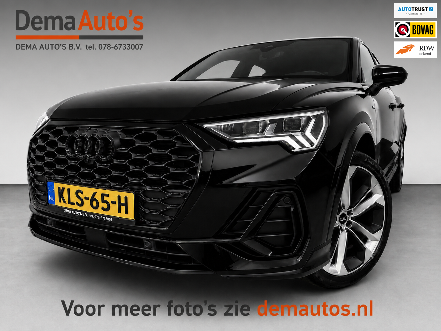 Audi Q3 Sportback 35 TFSI 2X S-LINE BLACKLINE SOH-TEST 20'' SFEERVERL/CARPLAY/ADAPT-CR/DAB/SONOS/ELECTR-STOELEN/// 2023 - voorkant