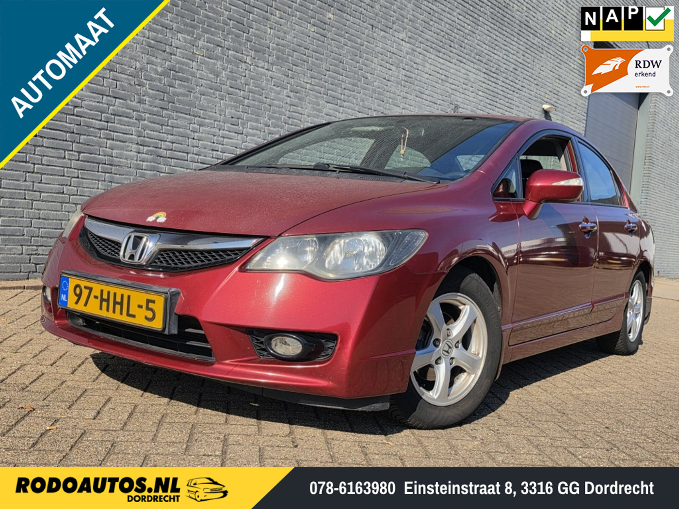 Honda Civic 4dr Hybrid 1.3 Hybrid Automaat Leer/Airco ✅ 2008 - voorkant