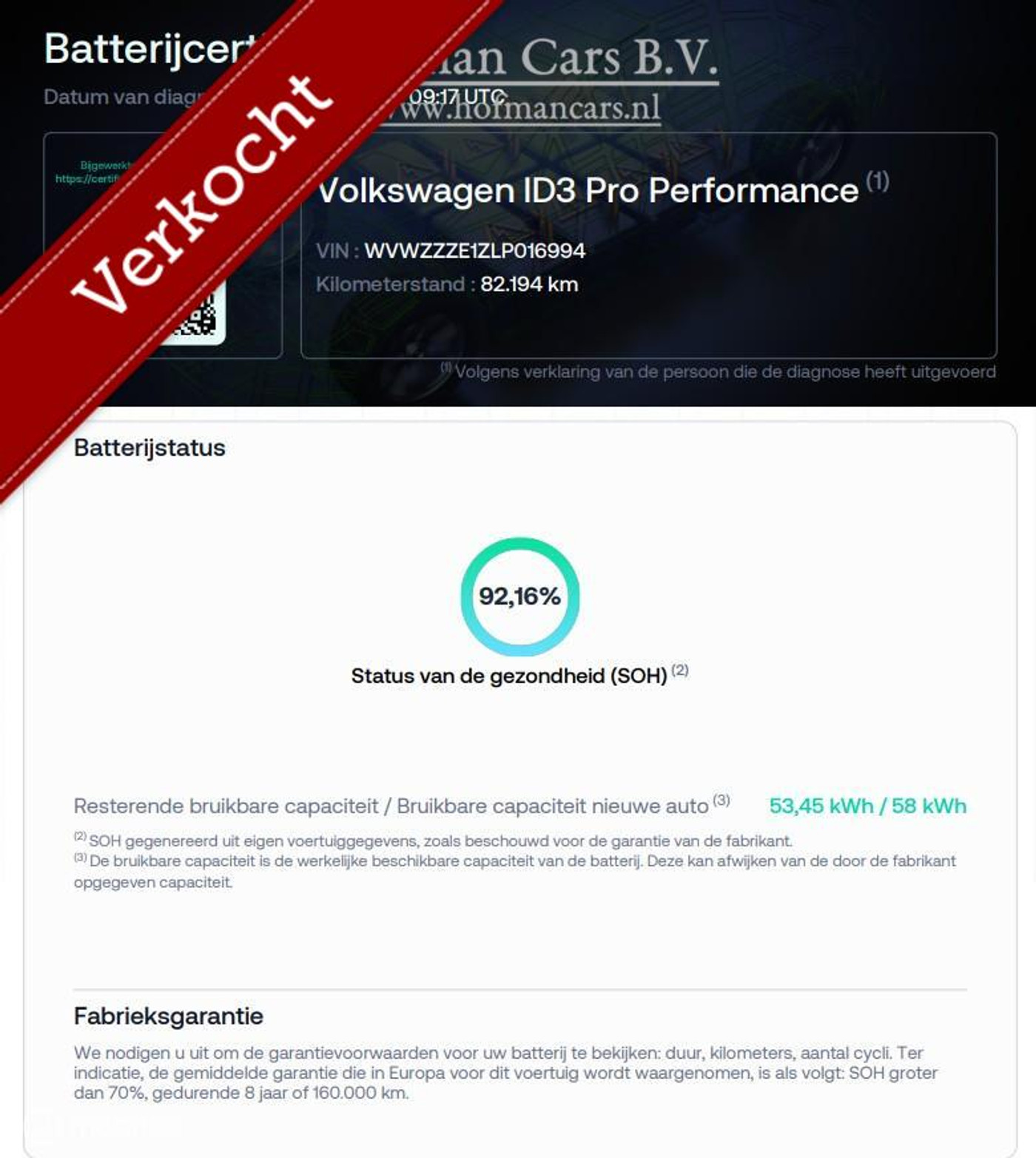 Foto van Volkswagen Id.3 Pro 150 KW