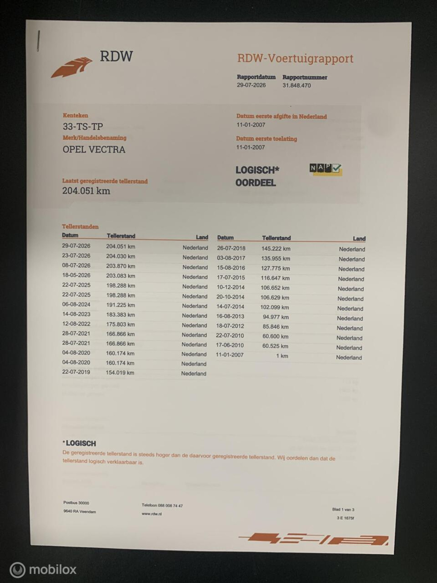 Foto van Opel Vectra