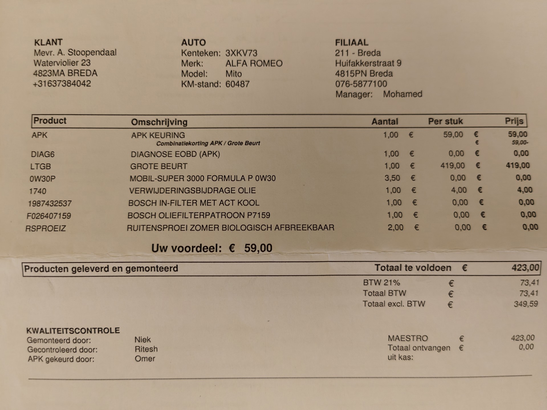 Foto van Alfa Romeo Alfa Mito