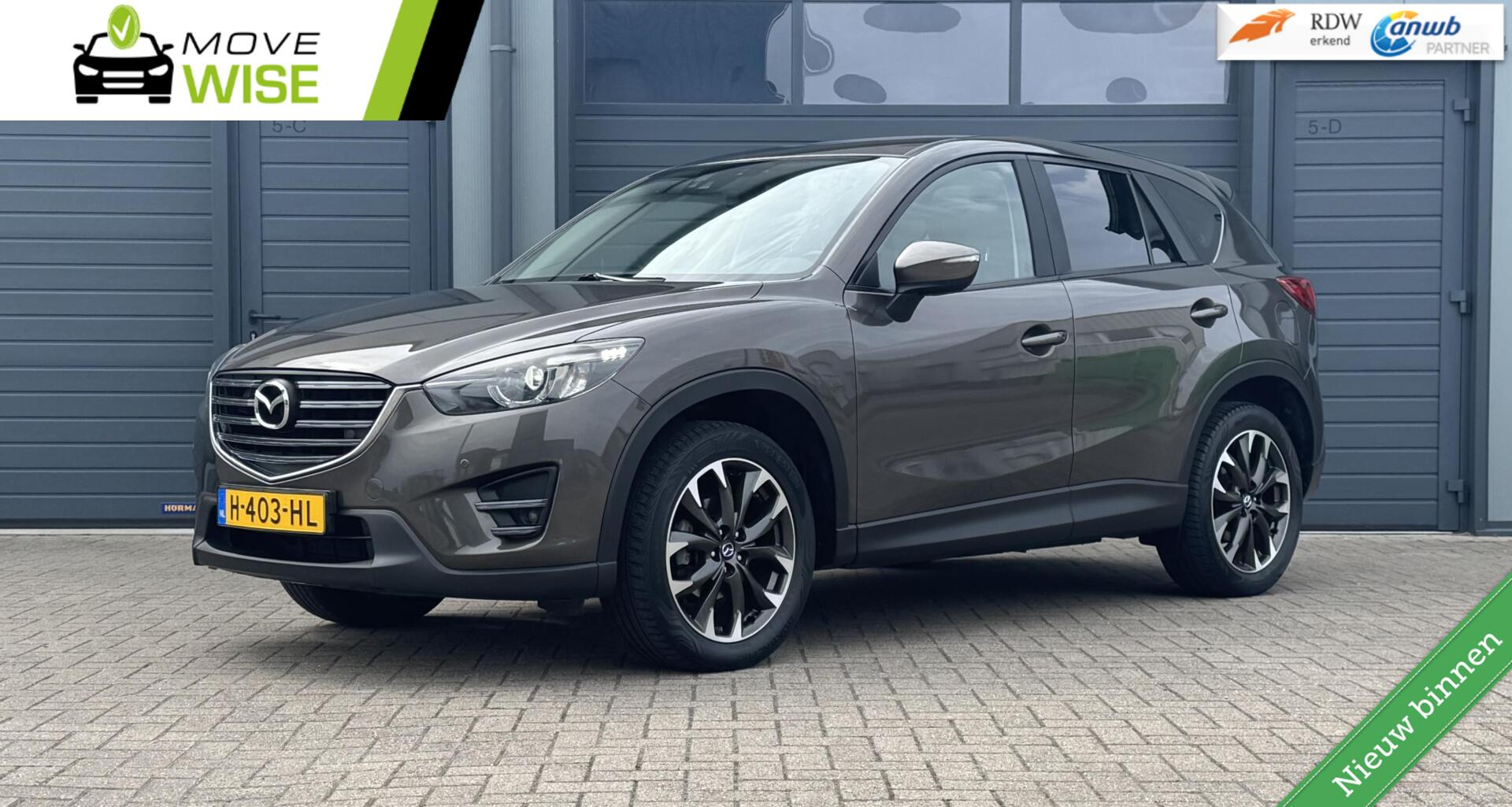 Mazda Mazda Cx-5 2.0 4WD 160pk | 1.800 Trekgewicht | Trekhaak | Zeer Compleet | Leer | Panoramadak | Carplay | 2015 - voorkant