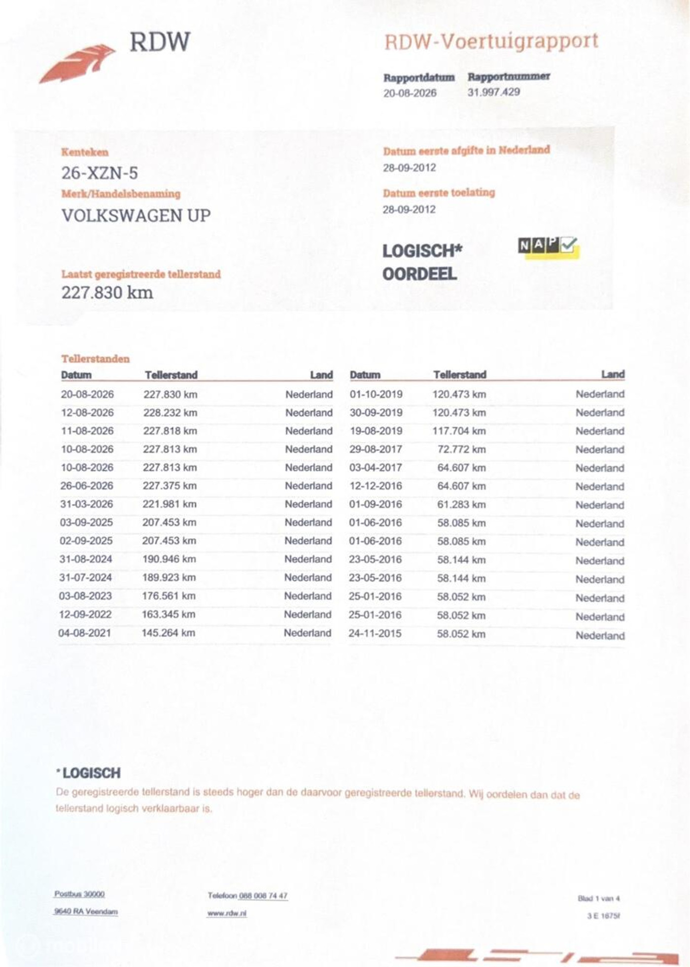 Foto van Volkswagen Up