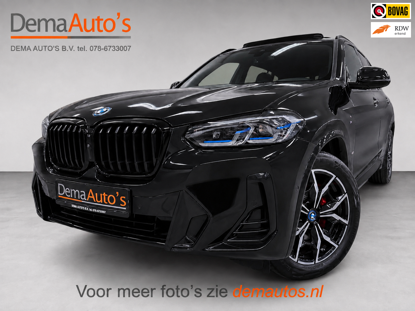 BMW X3 XDrive30e M-SPORT PANO/LEDER/H-UP/360CAM/M-STOELEN/SFEERVERL/CARPLAY/// 2023 - voorkant