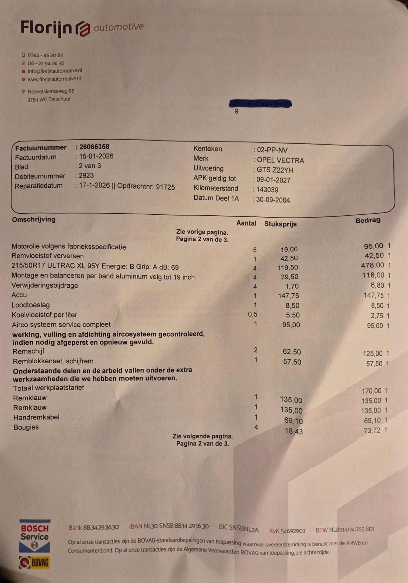 Foto van Opel Vectra