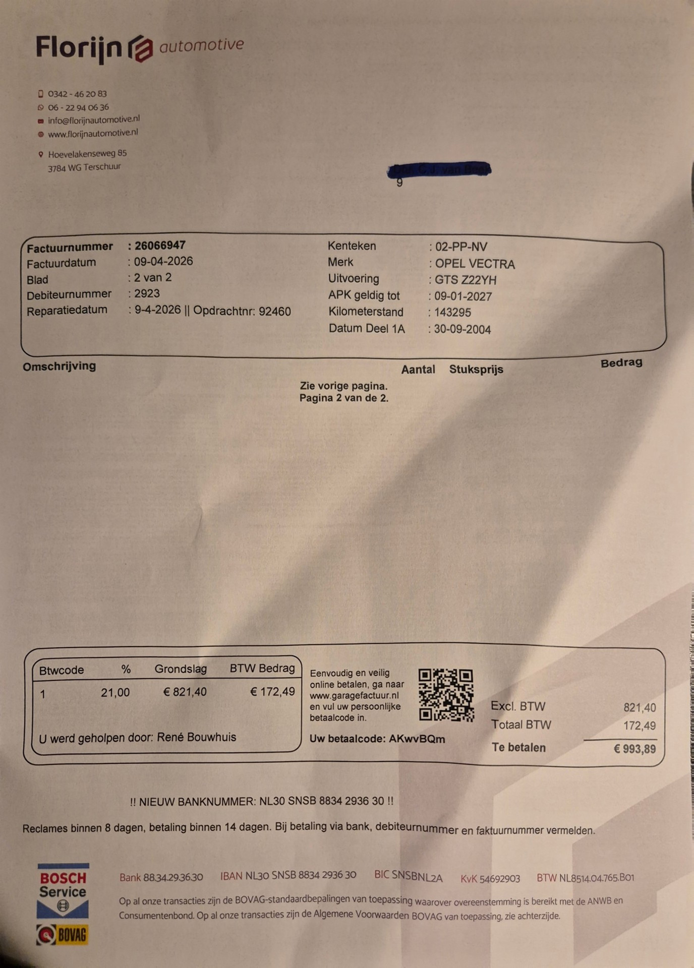 Foto van Opel Vectra