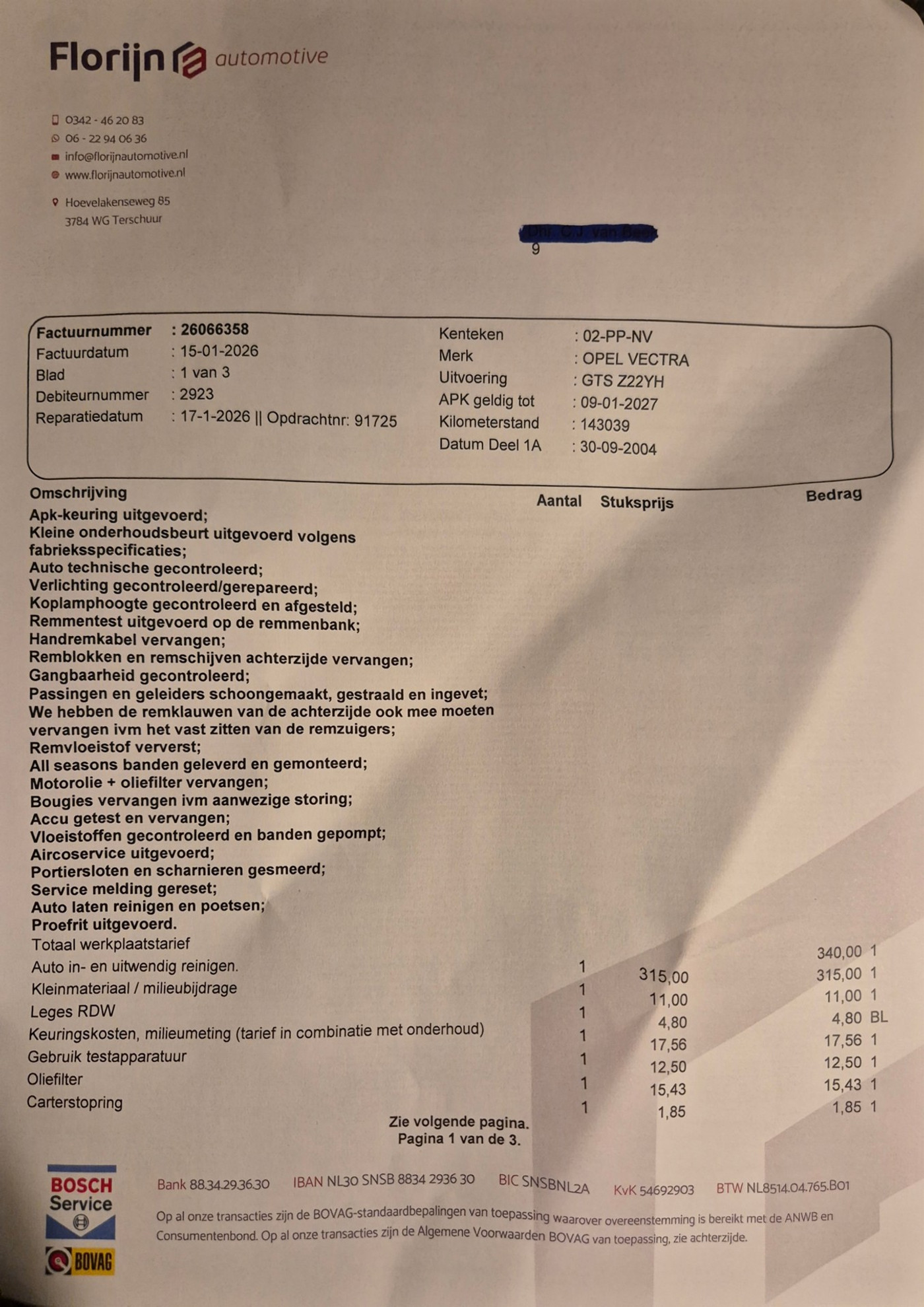 Foto van Opel Vectra