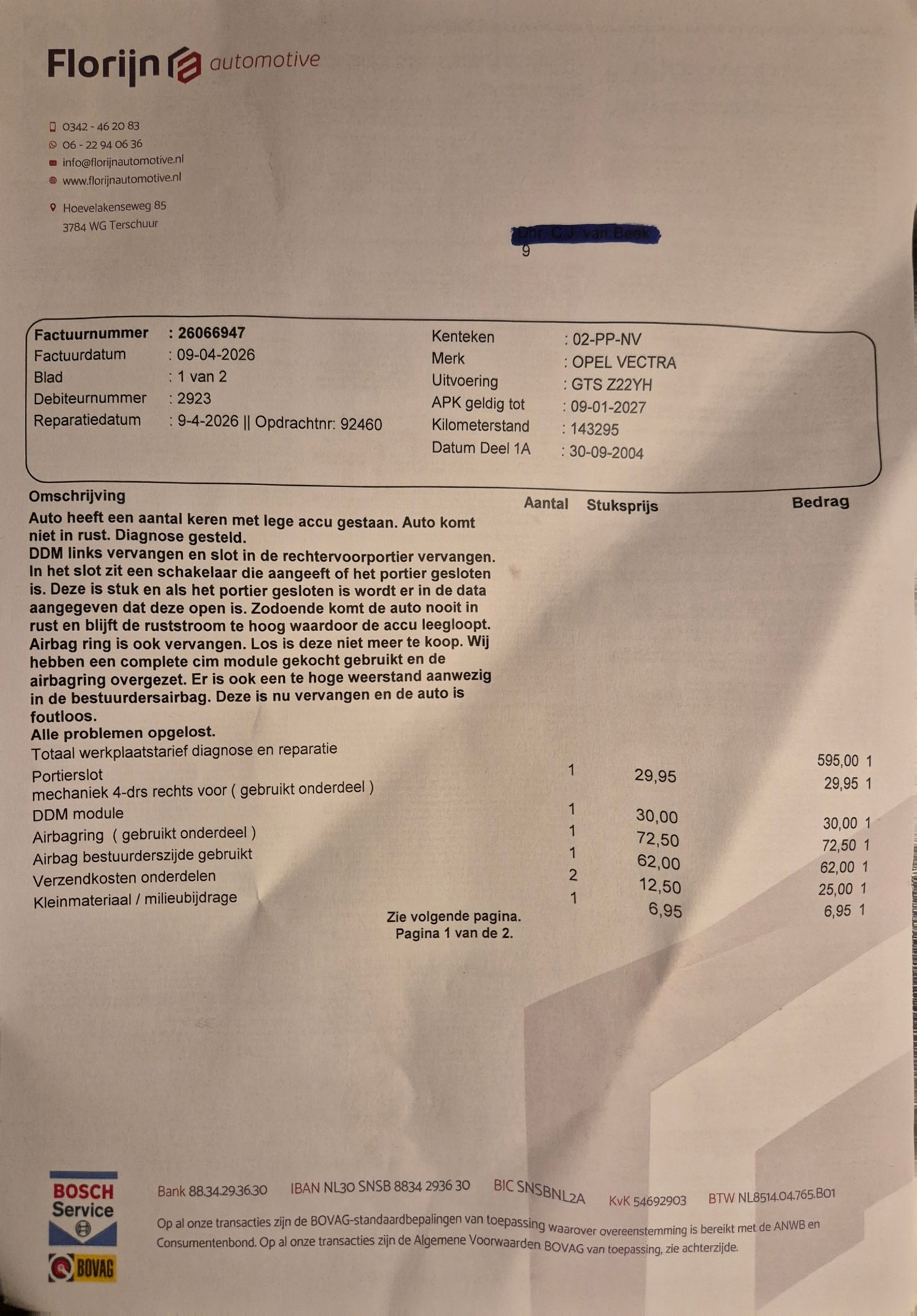 Foto van Opel Vectra
