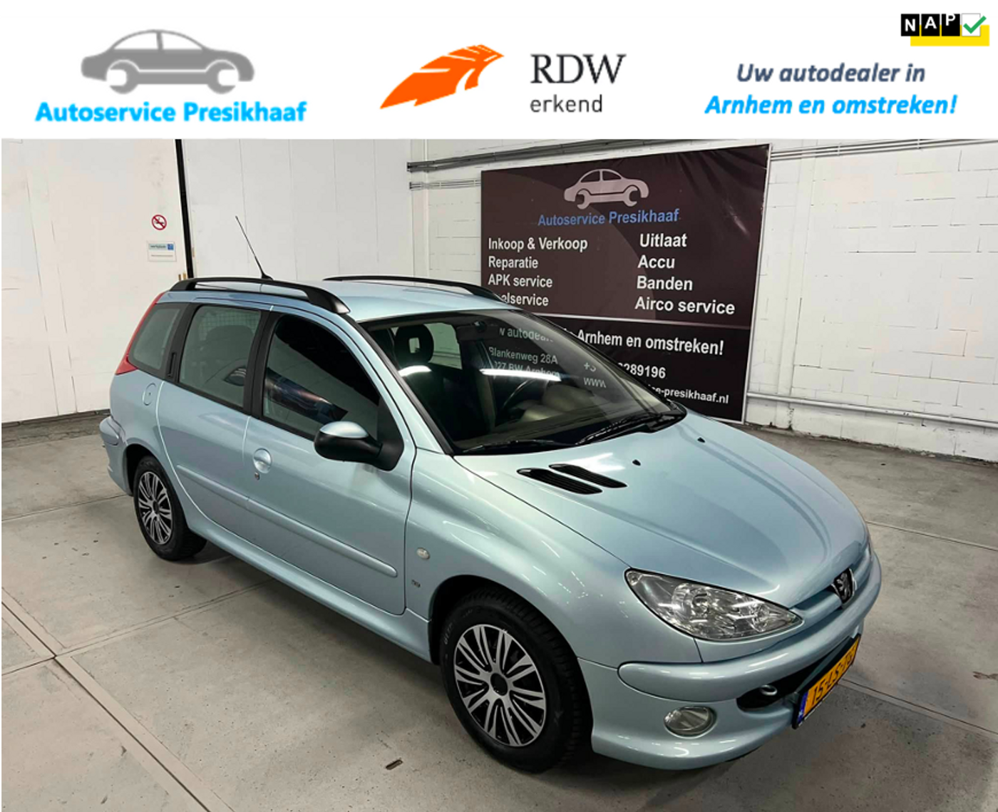 Peugeot 206 1.6-16V XS Automaat AIRCO / NAP / 1E EIGENAAR 2003 - voorkant