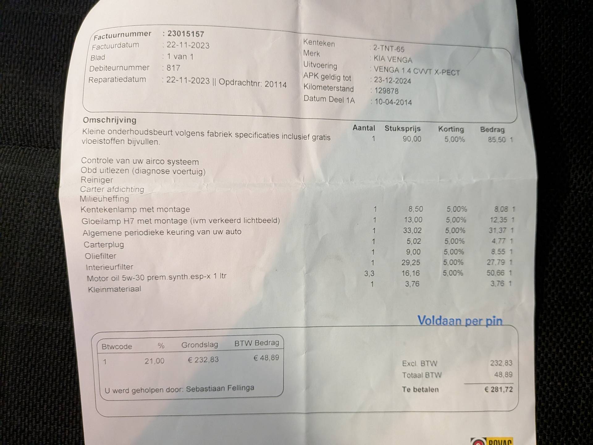 Foto van Kia Venga