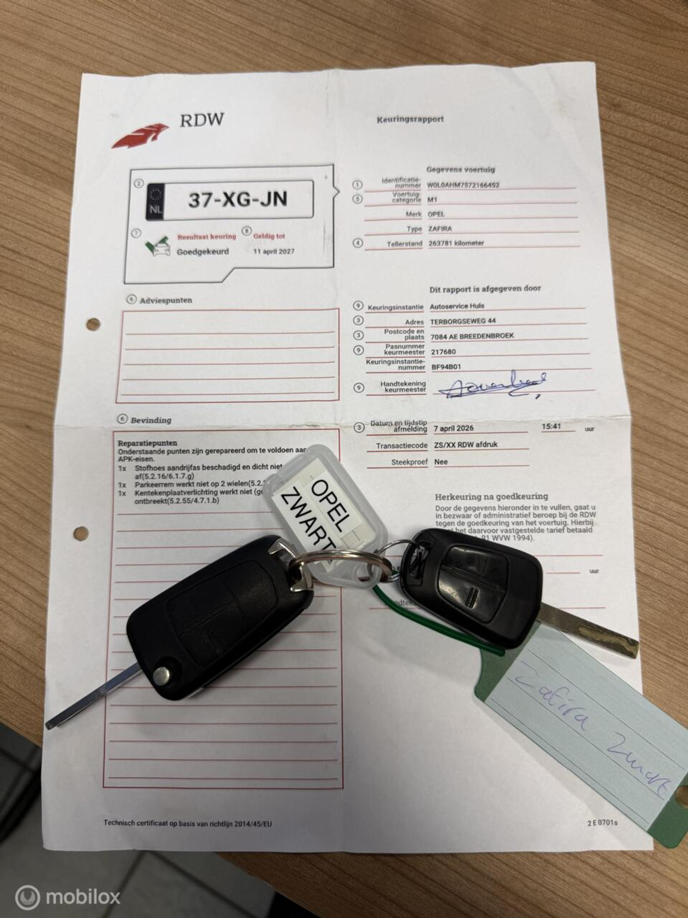 Foto van Opel Zafira