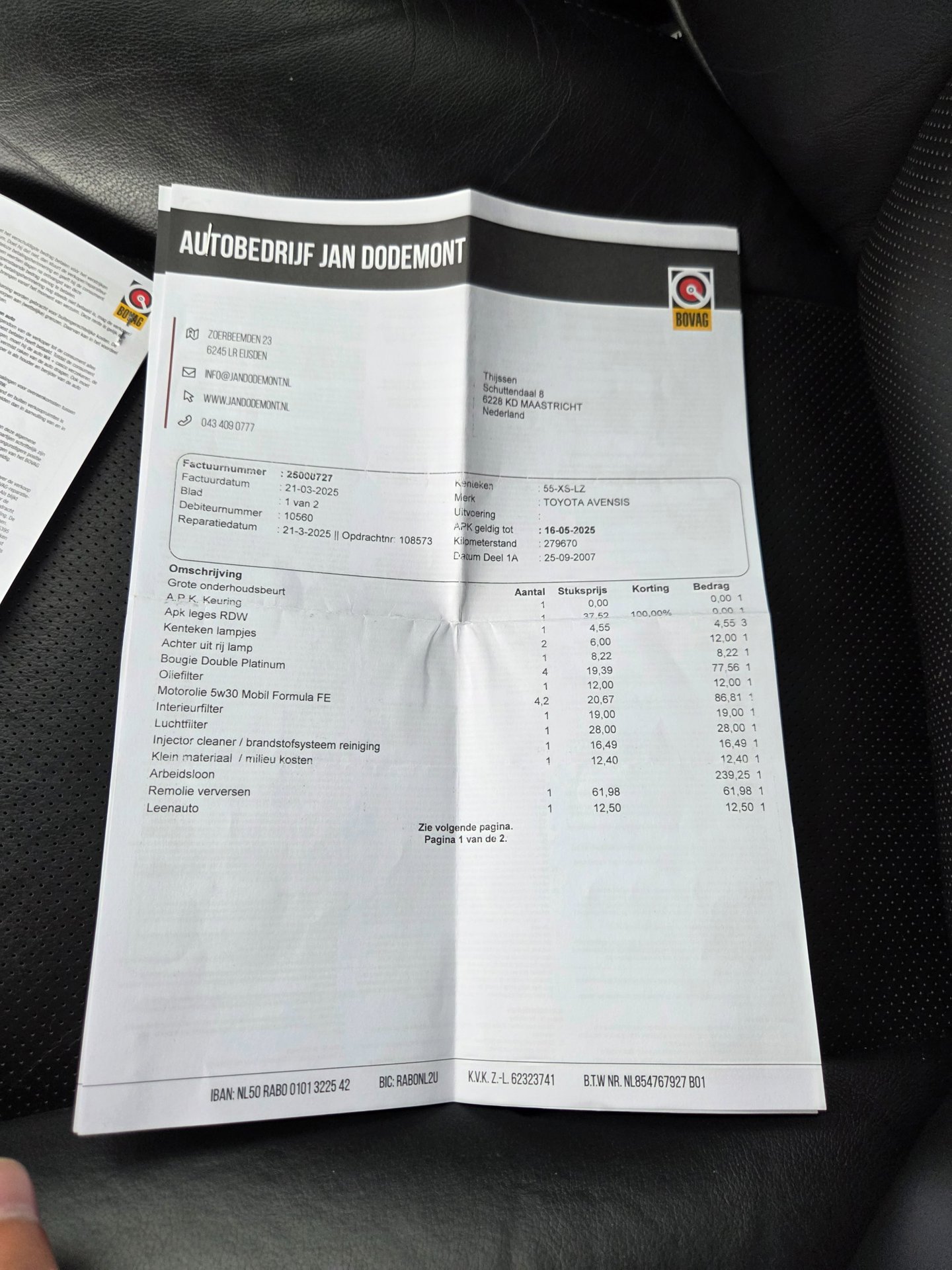 Foto van Toyota Toyota Avensis