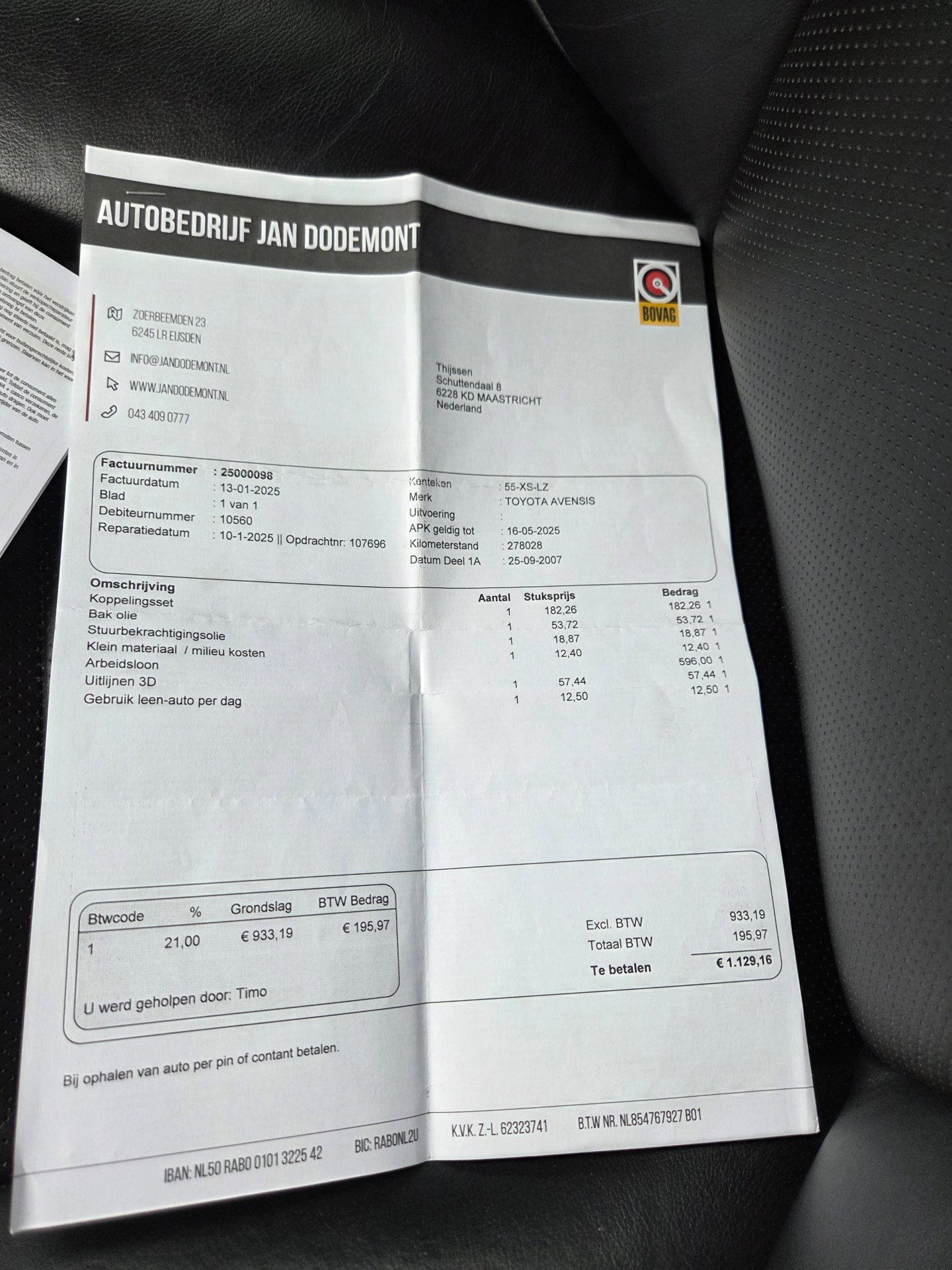 Foto van Toyota Toyota Avensis