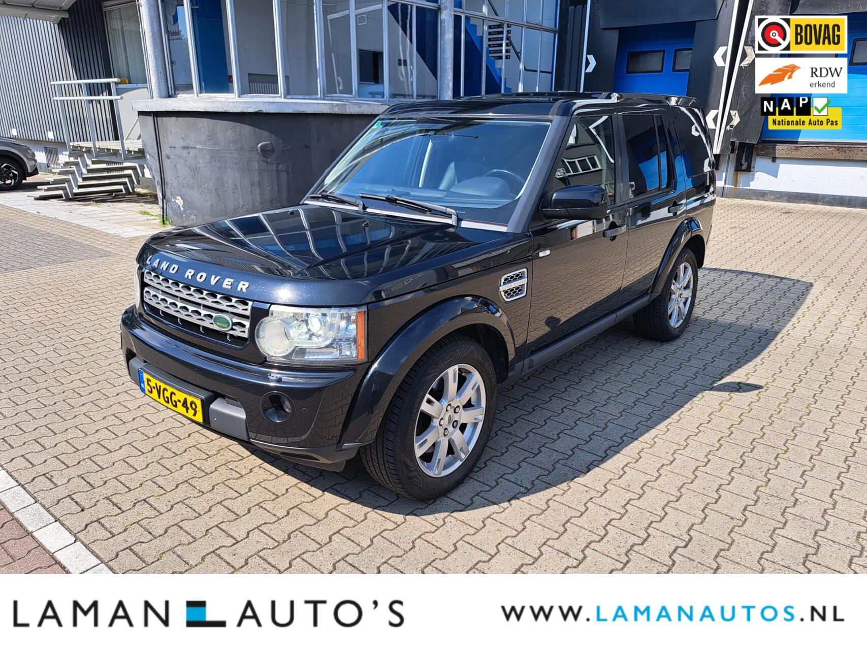 Land Rover Discovery 4 3.0 SDV6 SE Aut. 245 pk - GRIJS KENTEKEN - MARGE - Trekhaak 3.500 kg - Xenon - 19" LMV All-season banden - ECC - Navi - Cruise | Voorschoten 2010 - voorkant