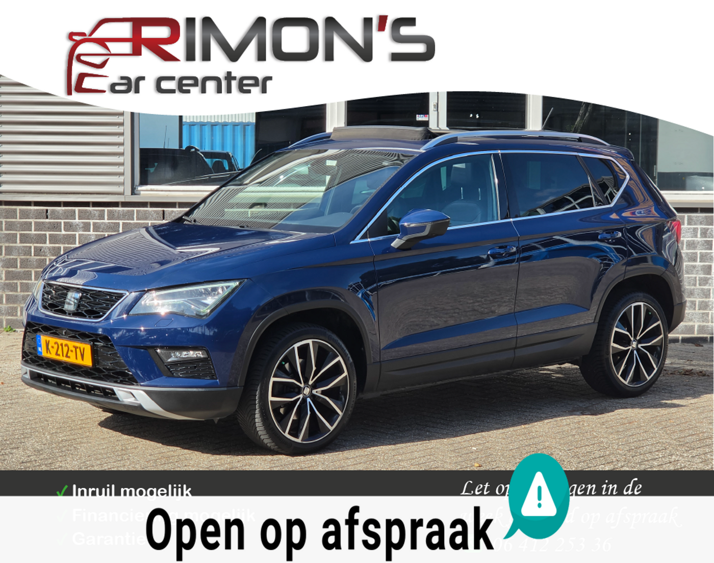 Seat Ateca 1.4 EcoTSI Automaat Navi 360 Camera Pano Leder Trekhaak 2017 - voorkant
