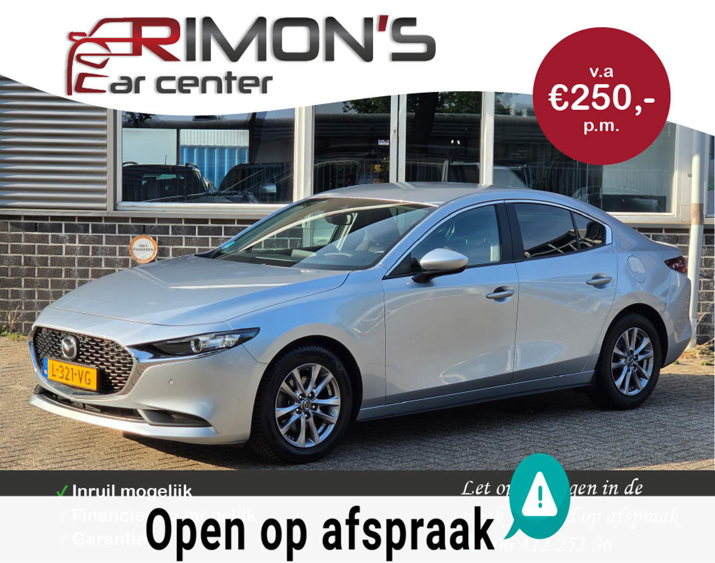 Mazda Mazda3 2.0 e-SkyActiv-G M Hybrid 122 Navi Camera Trekhaak 2021 - voorkant