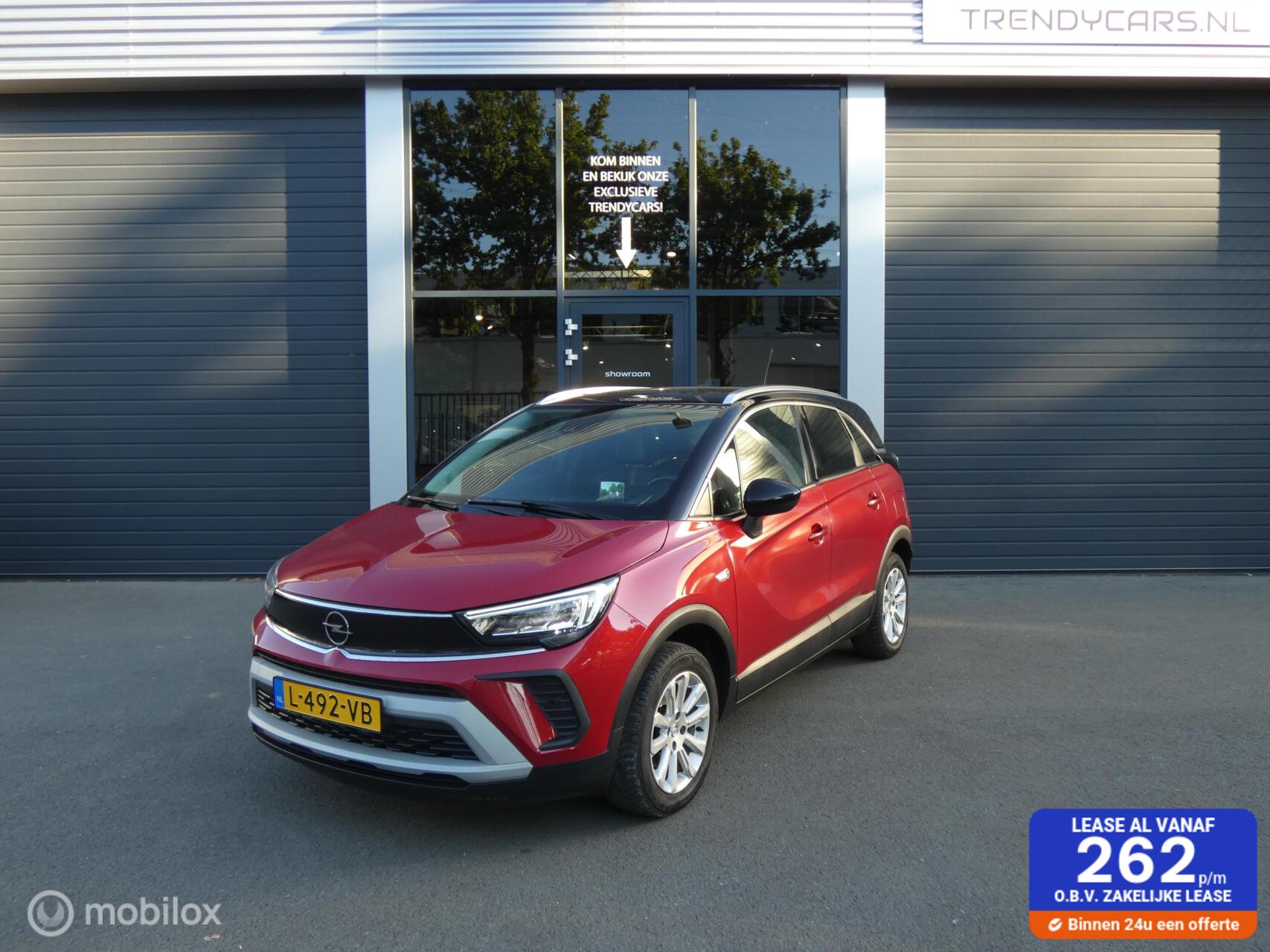 Opel Crossland 1.2 Turbo Elegance  Rood/Zwart – Trekhaak – APK tot 08-2027 2021 - voorkant