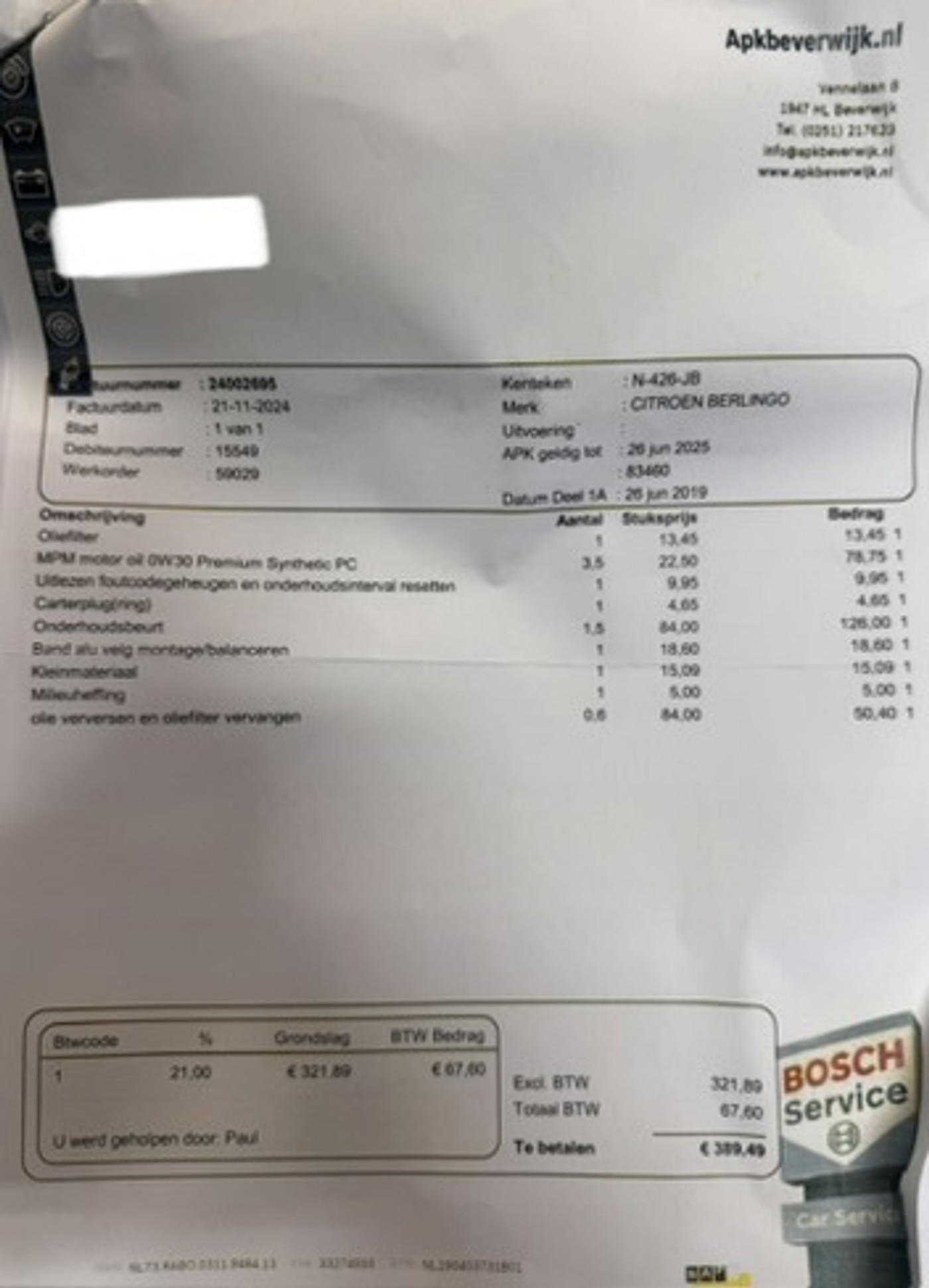 Foto van Citroen Berlingo