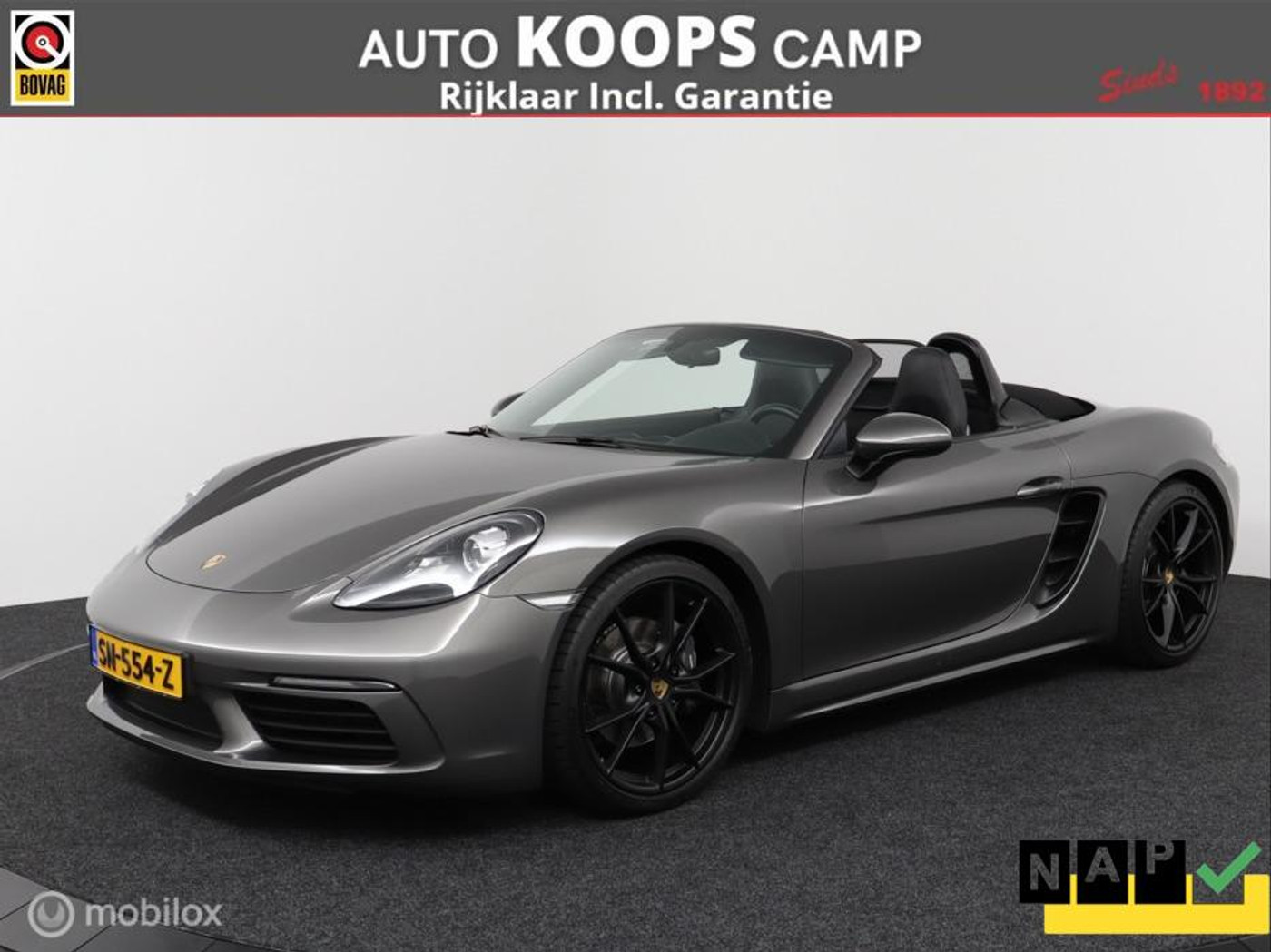 Porsche 718 Boxster 2.0 Turbo 300 Pk PDK| Leder | NL Auto | Sportuitlaat | 20LMV | stoel\stoel verwarming | memory stoelen  |Active suspensie  PASM | DEALER-STAAT 2018 - voorkant