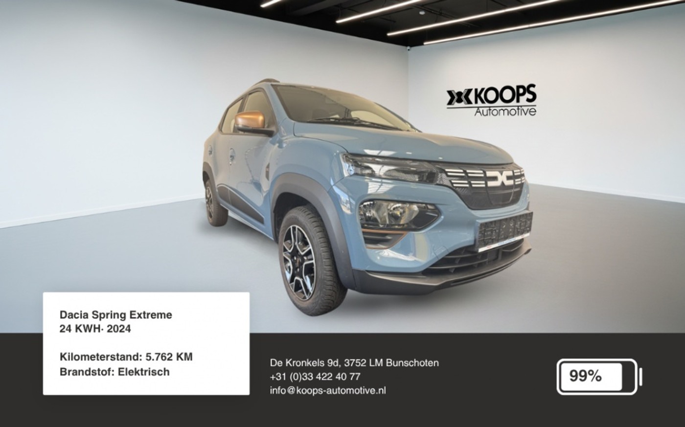 Dacia Spring SOH 99% | Car play | Cruise control | Camera | Airco 2023 - voorkant